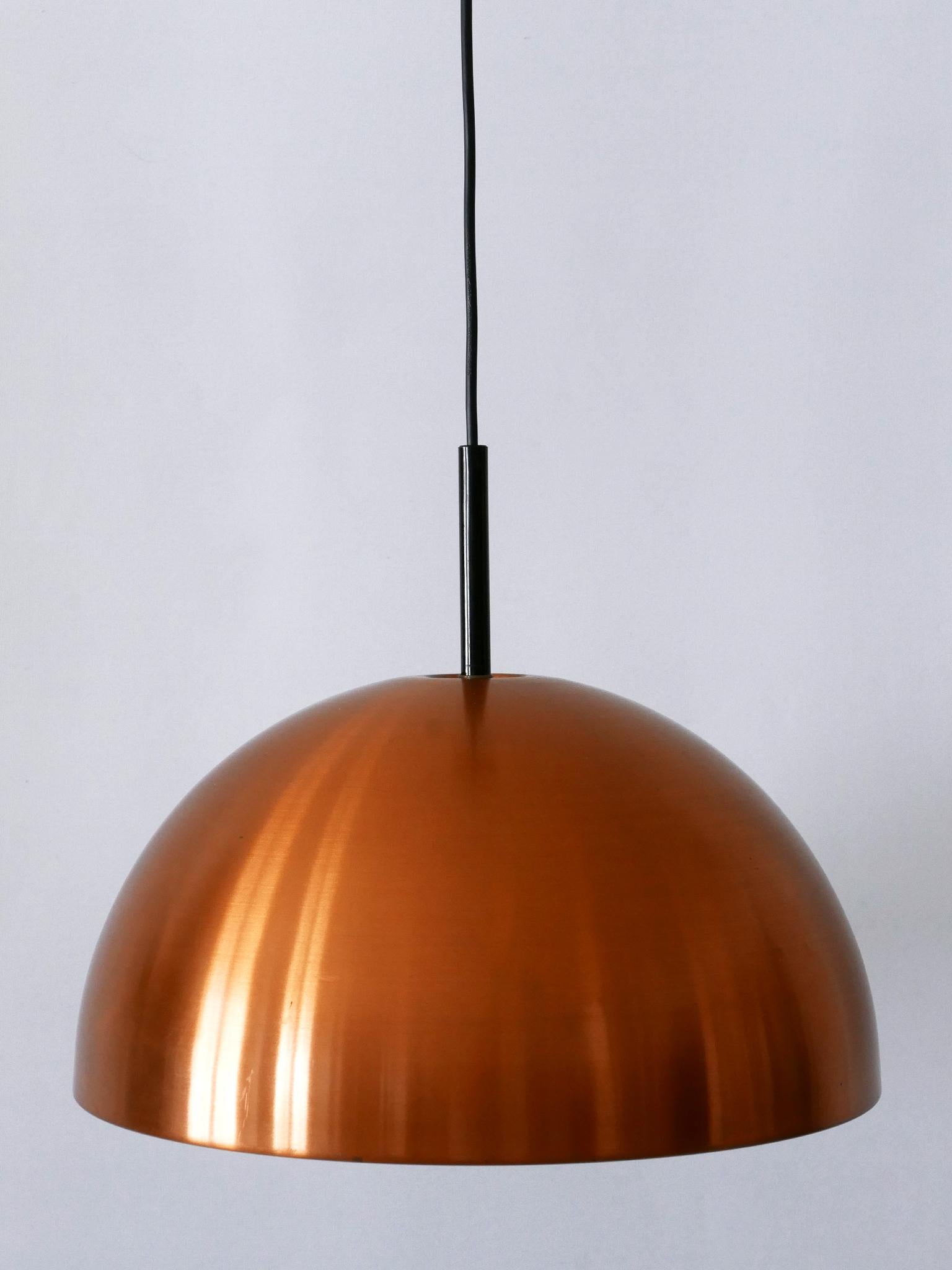 Elegant Mid-Century Modern Copper Pendant Lamp by Staff & Schwarz Germany 1960s For Sale 11