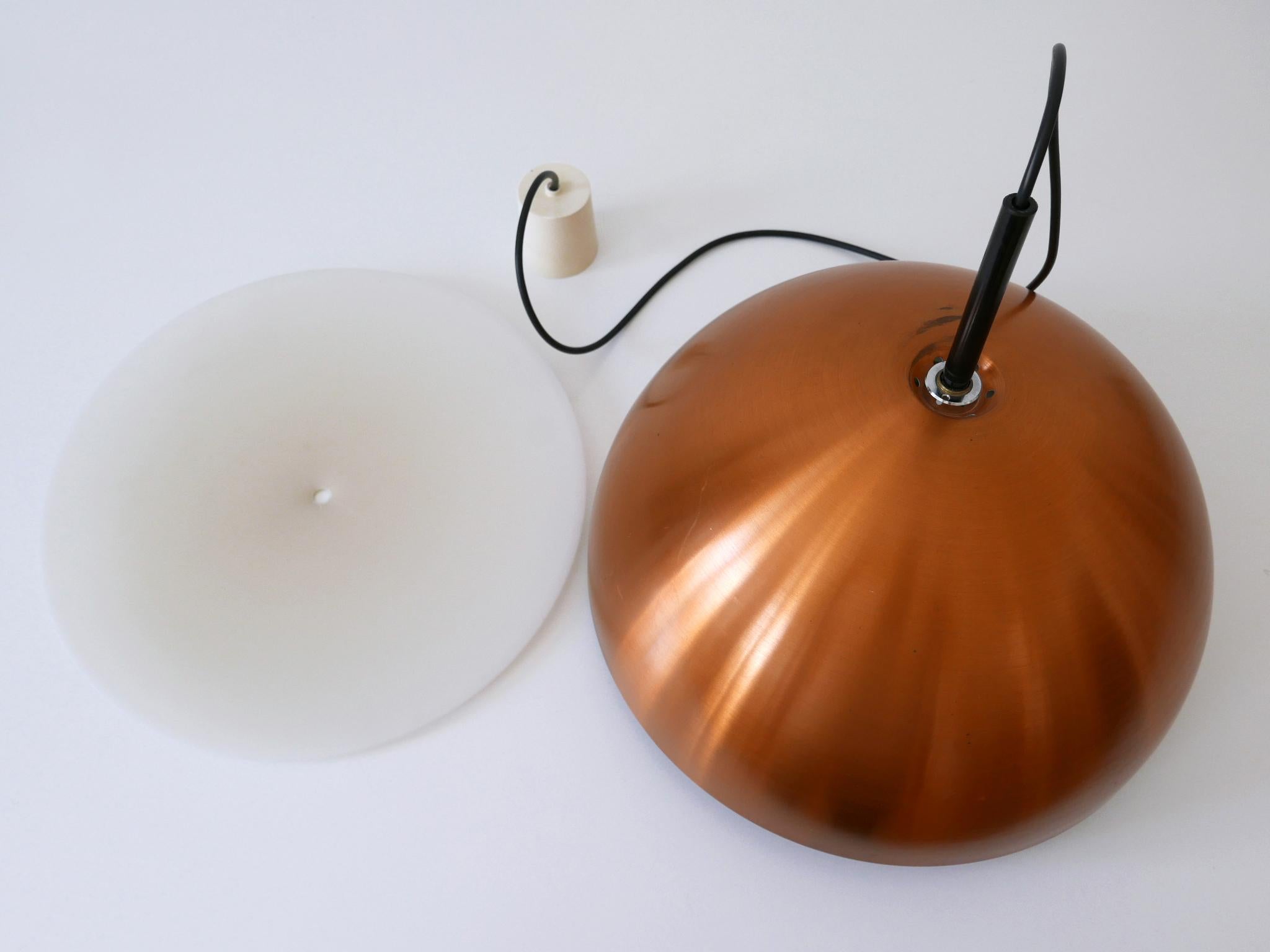 Elegant Mid-Century Modern Copper Pendant Lamp by Staff & Schwarz Germany 1960s For Sale 12