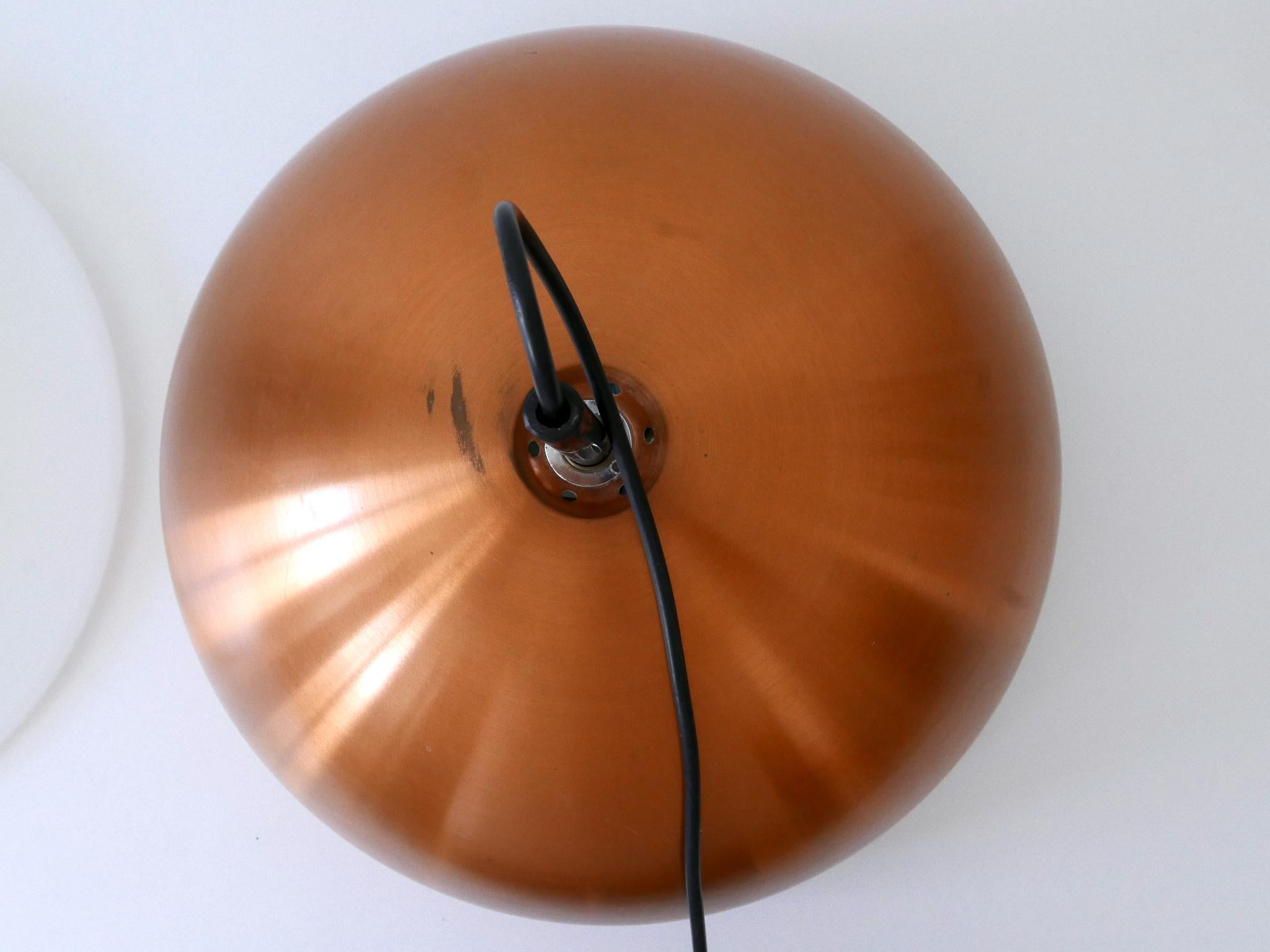 Elegant Mid-Century Modern Copper Pendant Lamp by Staff & Schwarz Germany 1960s For Sale 13
