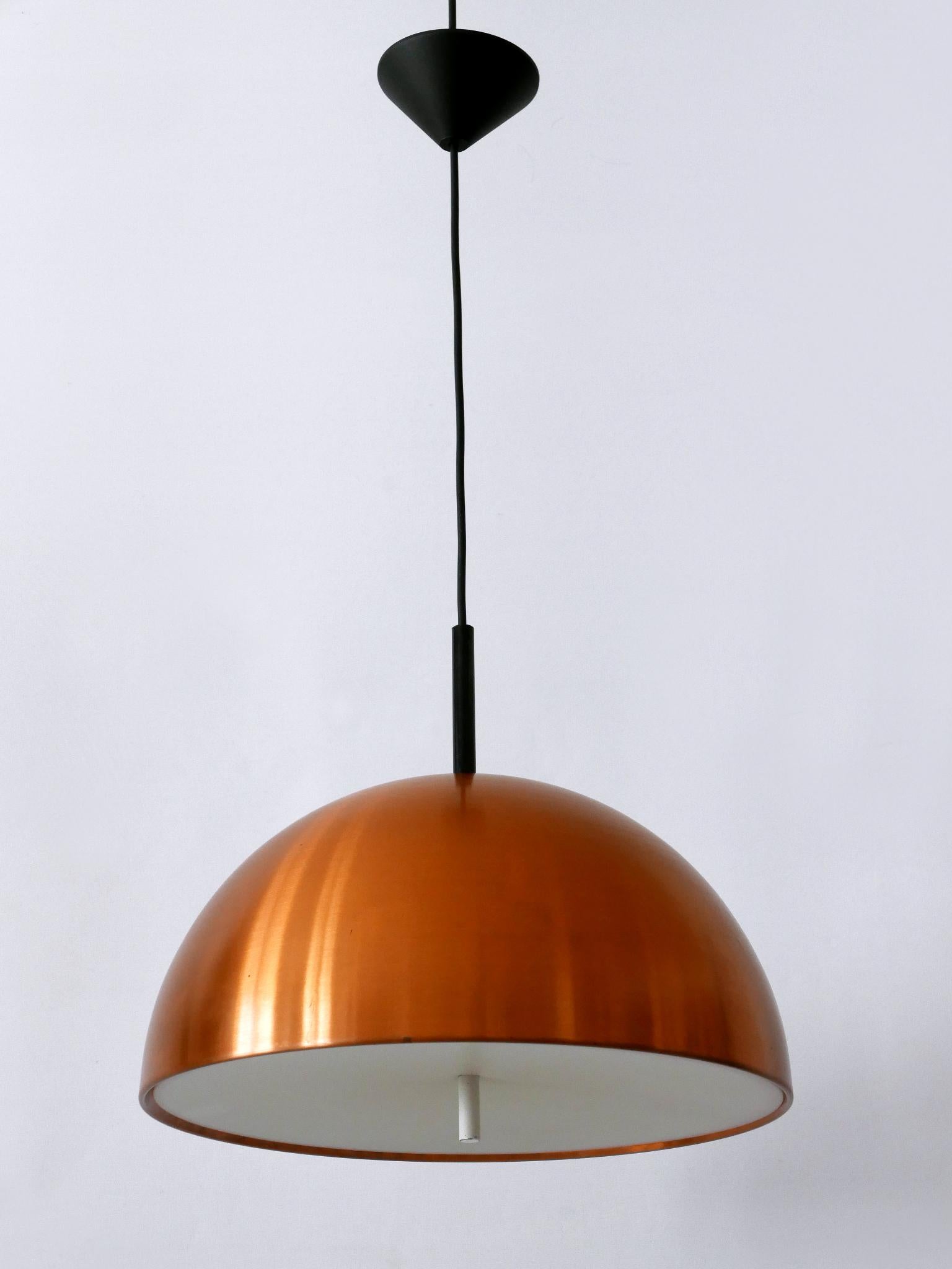 Elegant Mid-Century Modern Copper Pendant Lamp by Staff & Schwarz Germany 1960s In Good Condition For Sale In Munich, DE