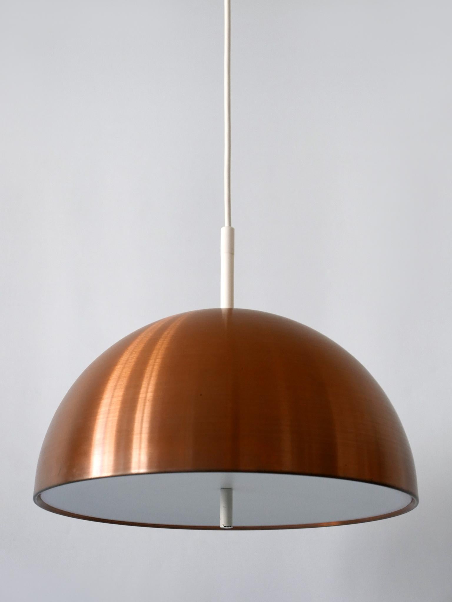 Elegant Mid-Century Modern Copper Pendant Lamp by Staff & Schwarz Germany, 1960s In Good Condition For Sale In Munich, DE