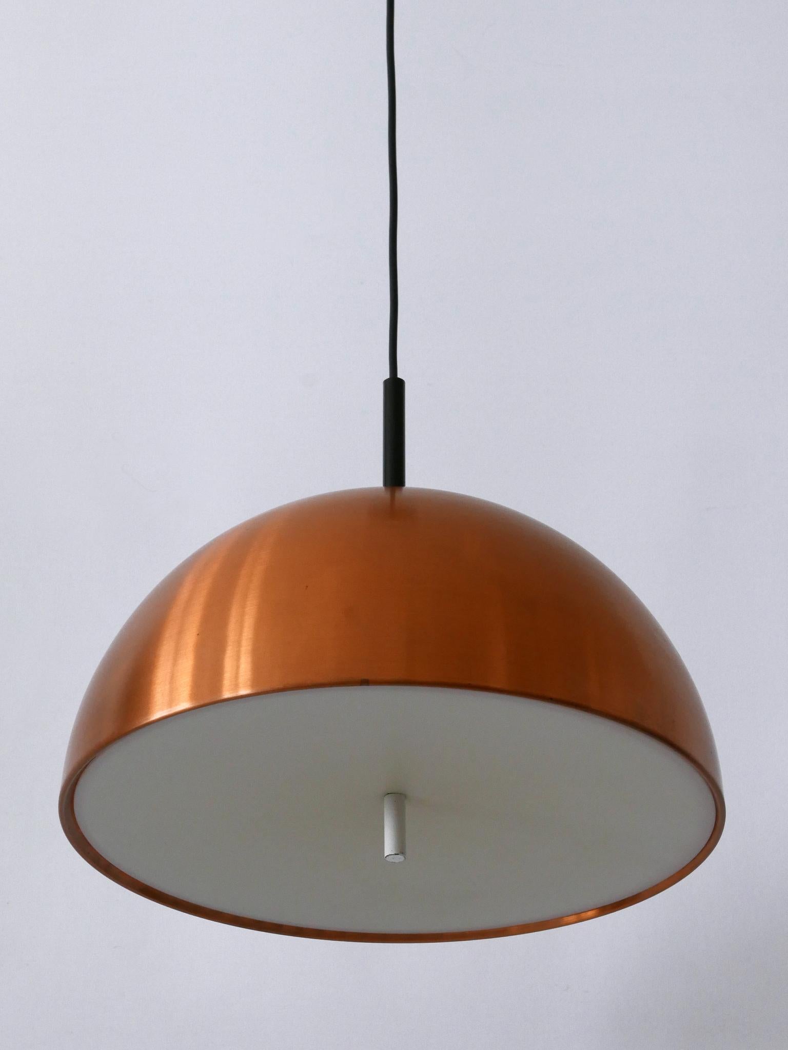 Elegant Mid-Century Modern Copper Pendant Lamp by Staff & Schwarz Germany 1960s For Sale 1