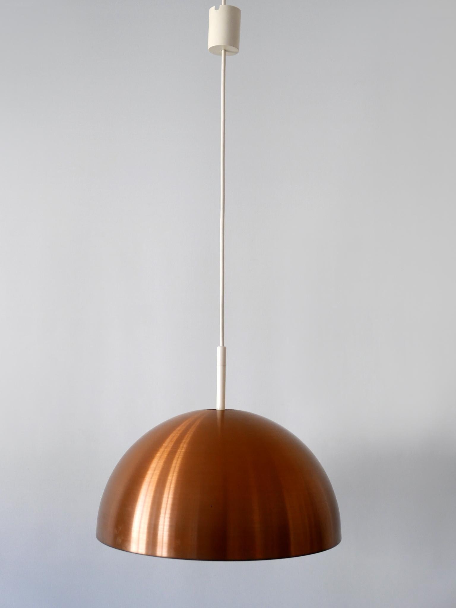 Elegant Mid-Century Modern Copper Pendant Lamp by Staff & Schwarz Germany, 1960s For Sale 1
