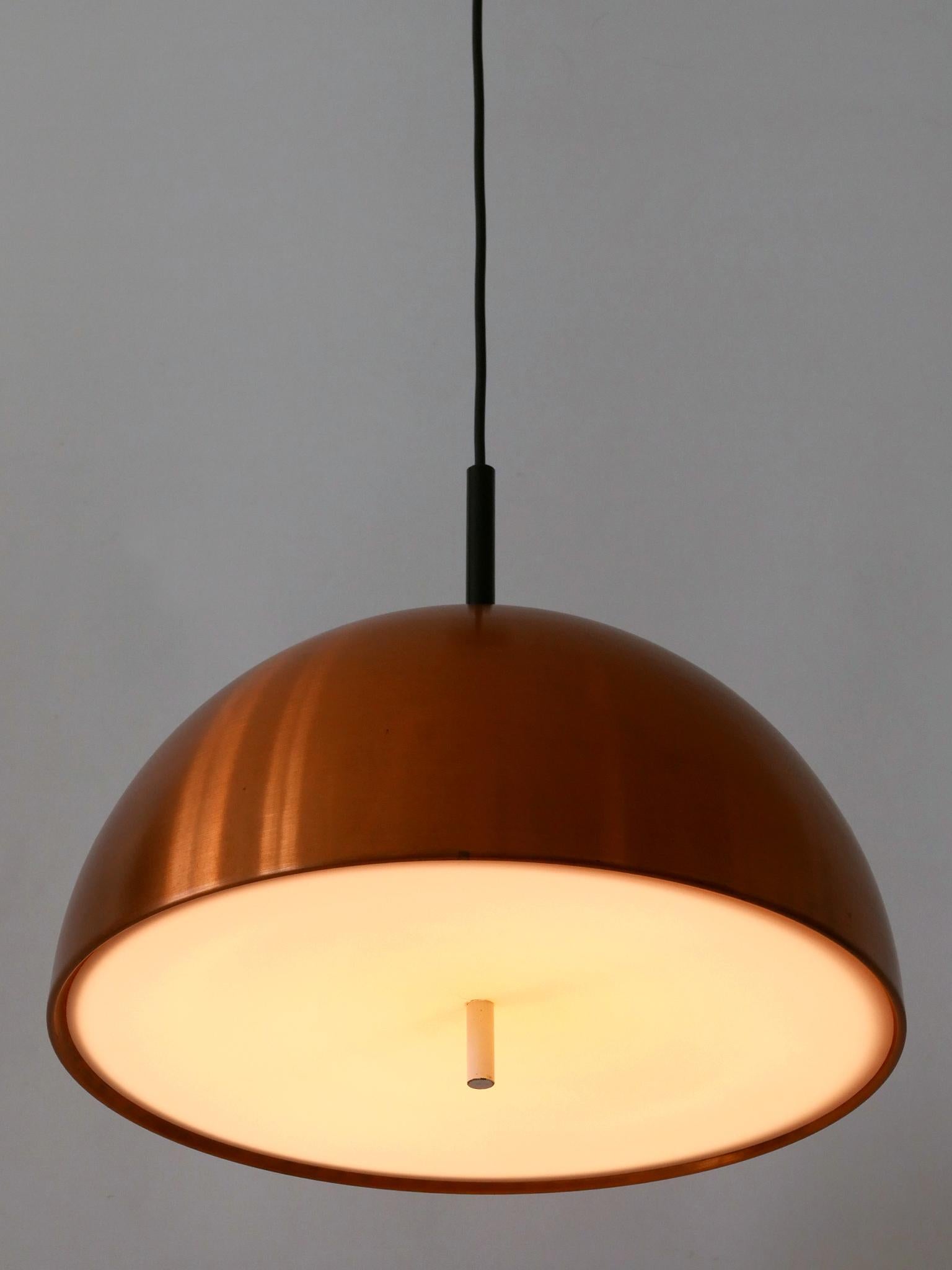 Elegant Mid-Century Modern Copper Pendant Lamp by Staff & Schwarz Germany 1960s For Sale 2