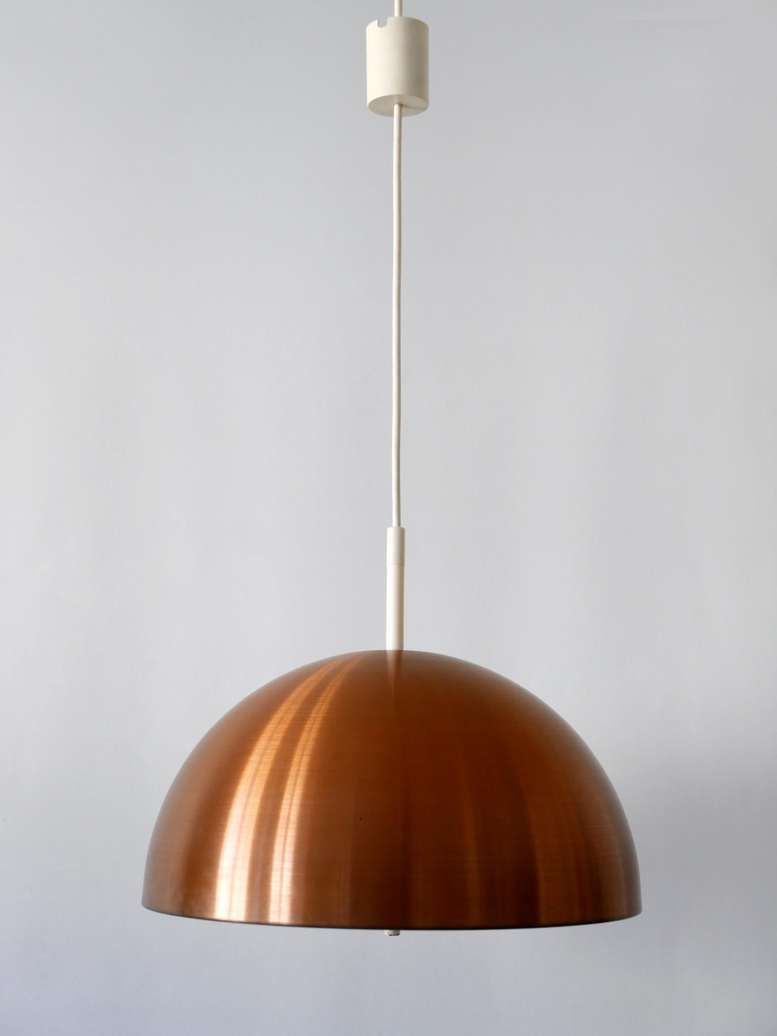 Elegant Mid-Century Modern Copper Pendant Lamp by Staff & Schwarz Germany, 1960s For Sale 2