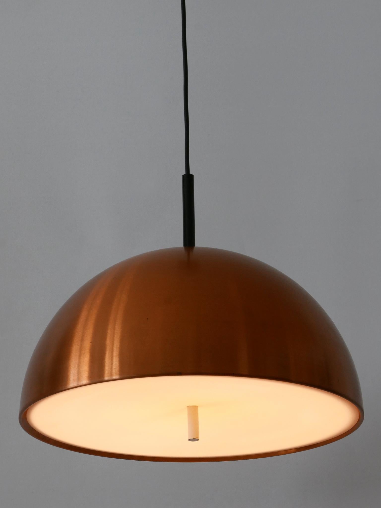 Elegant Mid-Century Modern Copper Pendant Lamp by Staff & Schwarz Germany 1960s For Sale 3