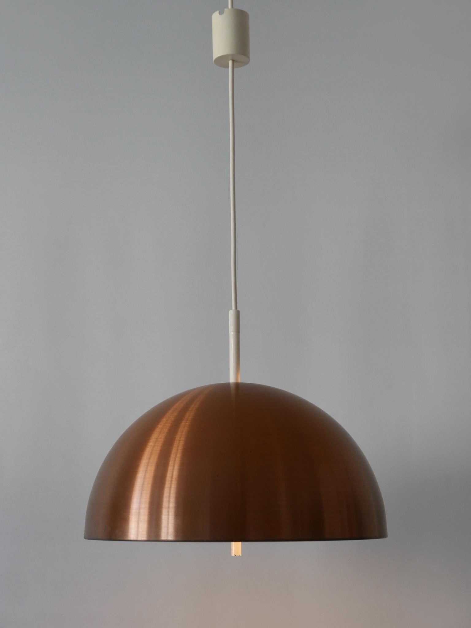 Elegant Mid-Century Modern Copper Pendant Lamp by Staff & Schwarz Germany, 1960s For Sale 3