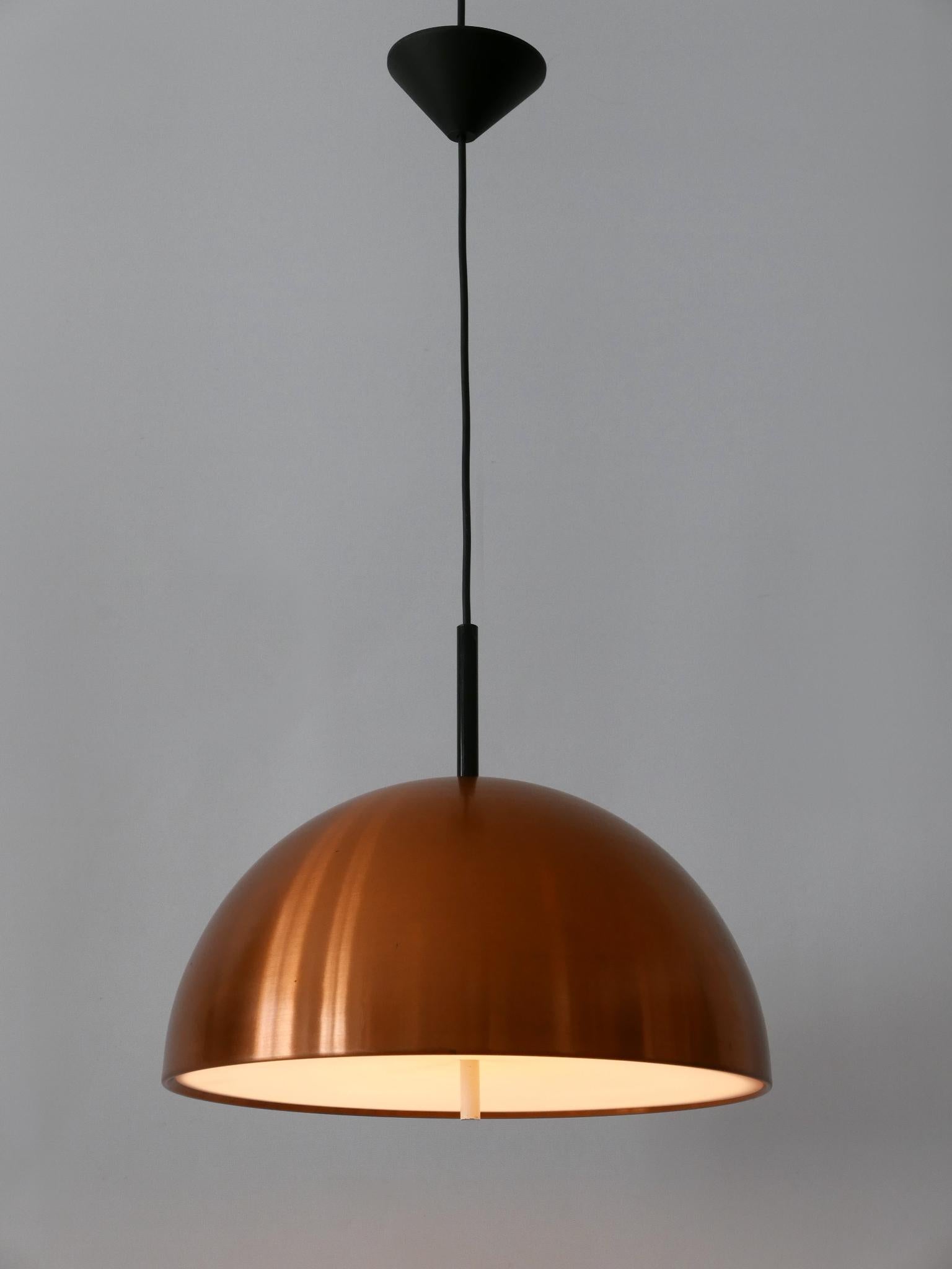 Elegant Mid-Century Modern Copper Pendant Lamp by Staff & Schwarz Germany 1960s For Sale 4