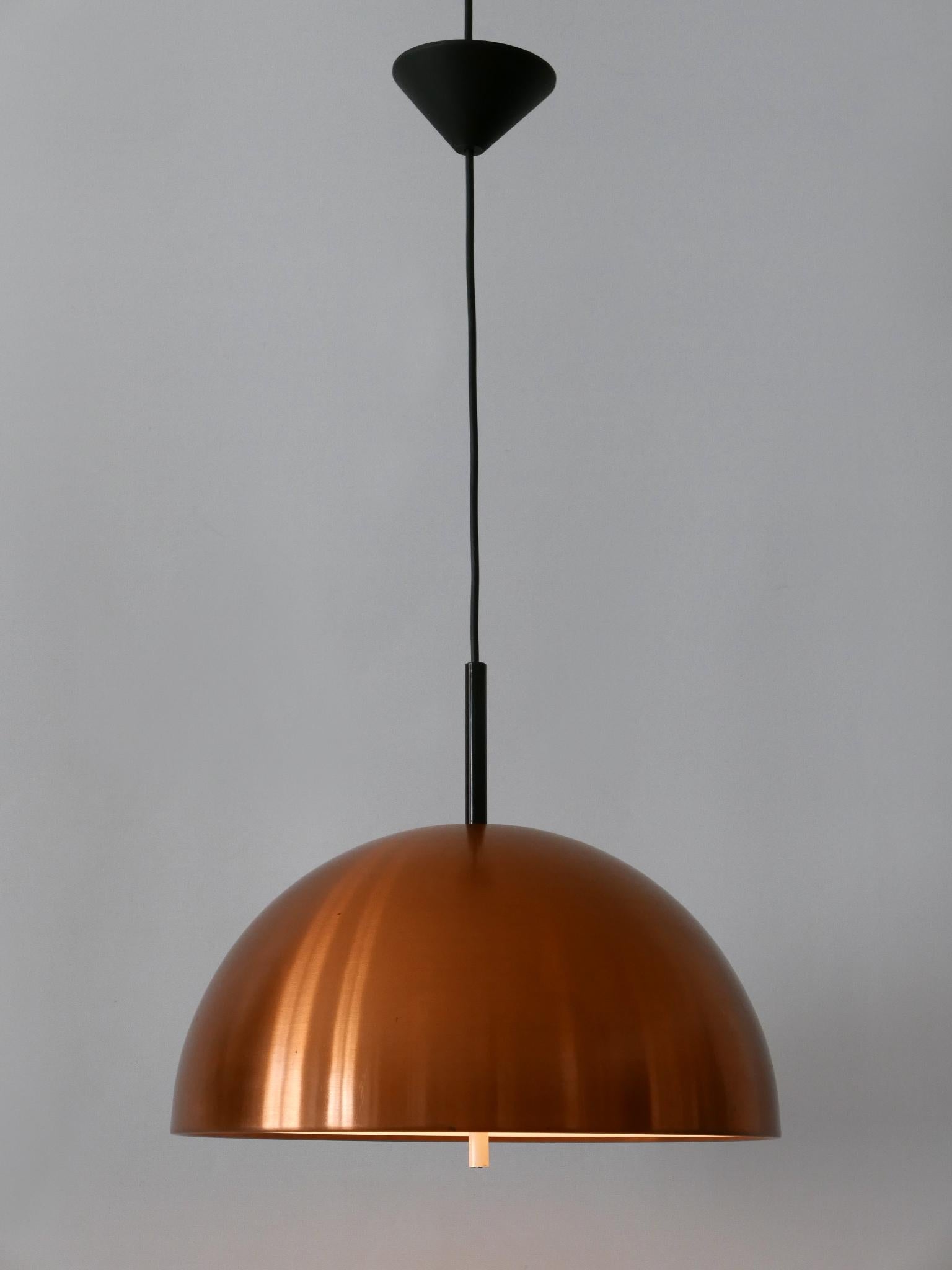 Elegant Mid-Century Modern Copper Pendant Lamp by Staff & Schwarz Germany 1960s For Sale 5