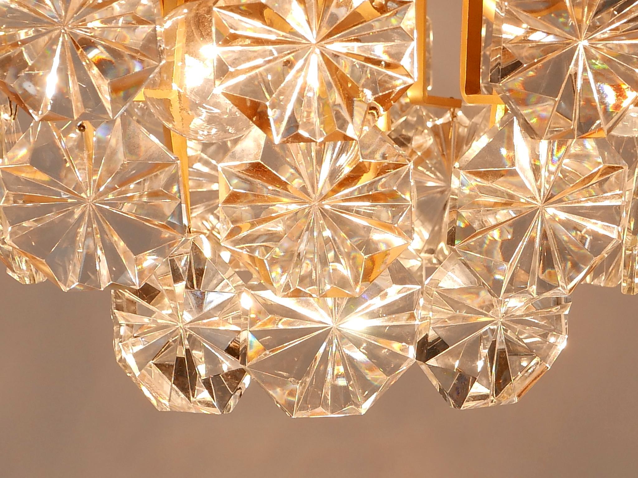 Elegant Mid Century Modern Crystal Chandelier by Christoph Palme Germany 1970s For Sale 10