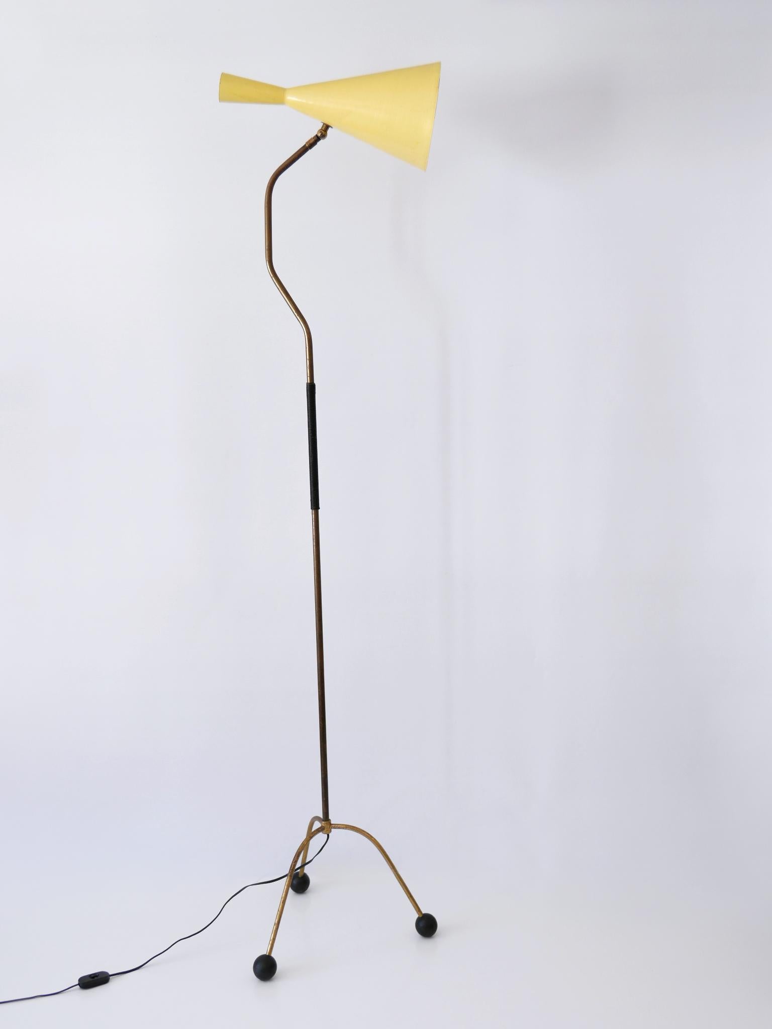 Elegant Mid Century Modern Diabolo Floor Lamp or Reading Light Austria 1950s For Sale 6