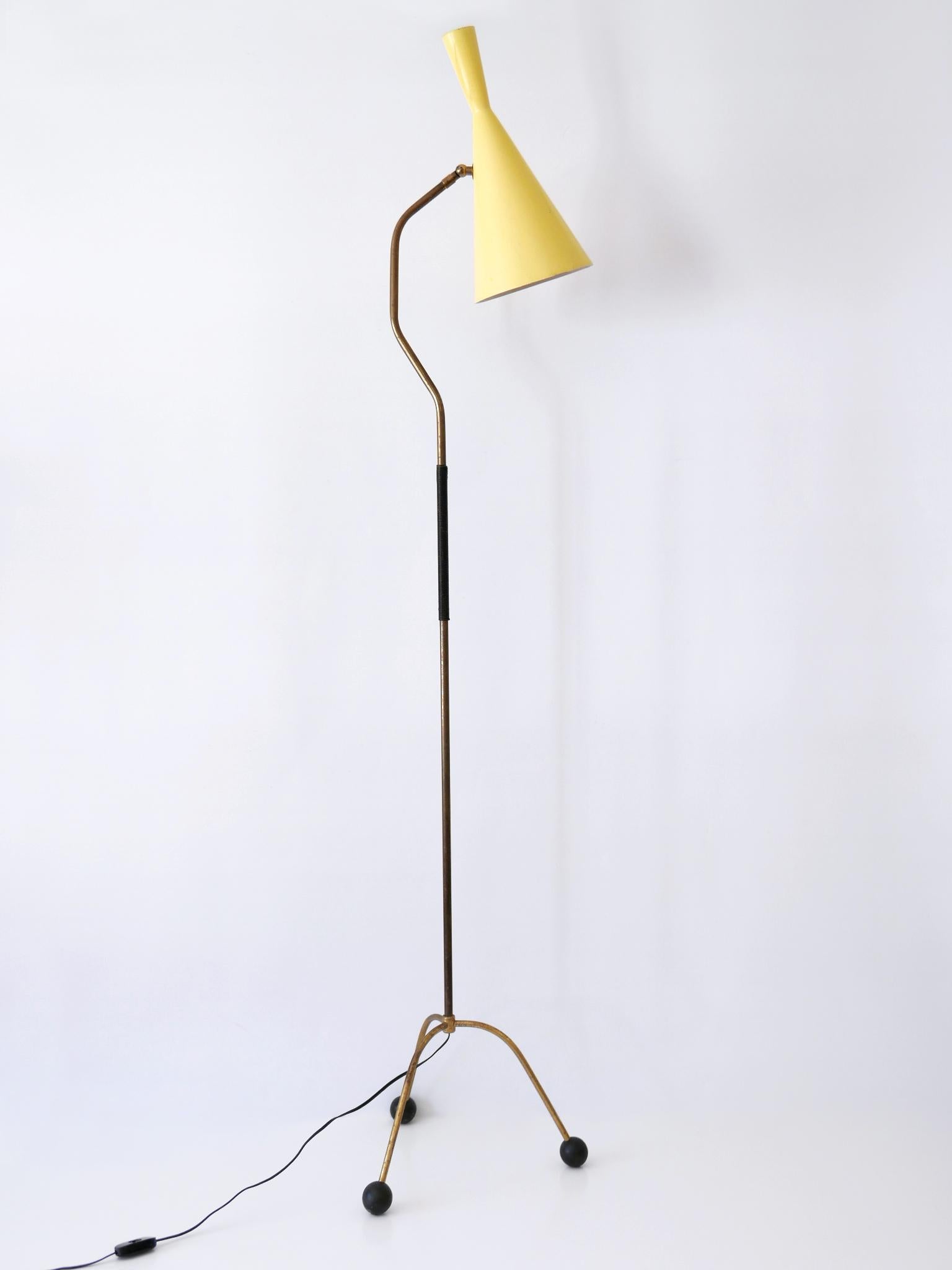 Elegant Mid Century Modern Diabolo Floor Lamp or Reading Light Austria 1950s For Sale 7