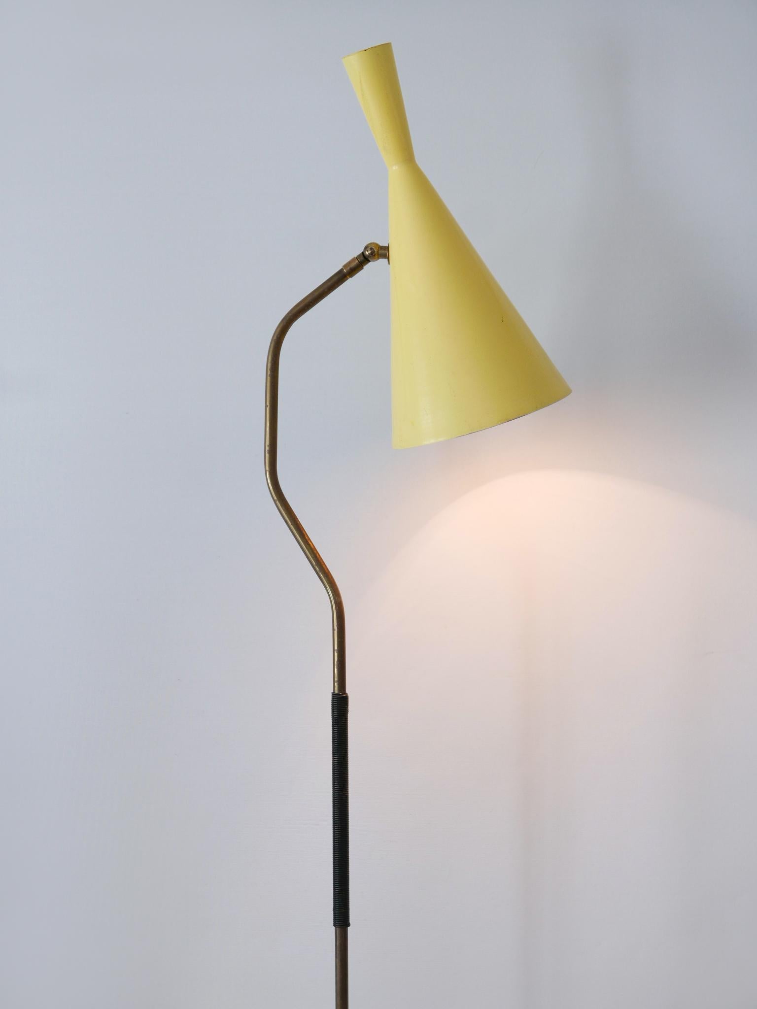 Elegant Mid Century Modern Diabolo Floor Lamp or Reading Light Austria 1950s For Sale 10