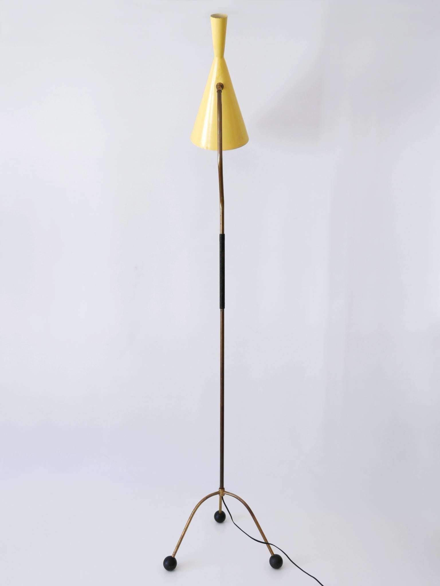 Elegant Mid Century Modern Diabolo Floor Lamp or Reading Light Austria 1950s For Sale 11