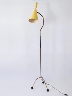 Elegant Mid Century Modern Diabolo Floor Lamp or Reading Light Austria 1950s