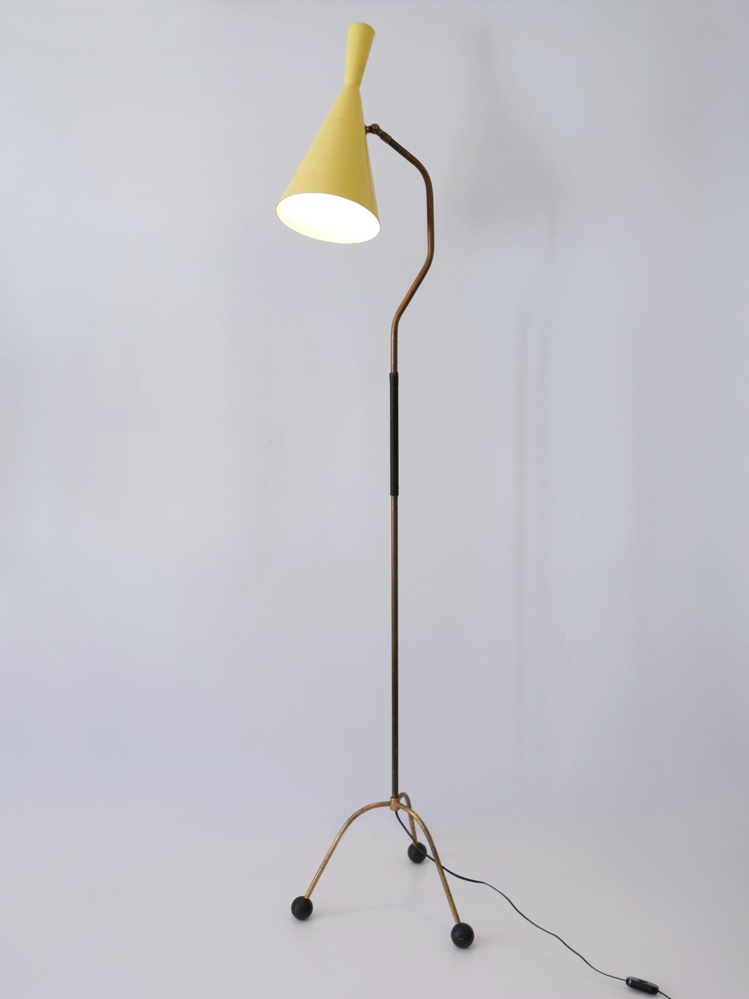 Mid-Century Modern Elegant Mid Century Modern Diabolo Floor Lamp or Reading Light Austria 1950s For Sale
