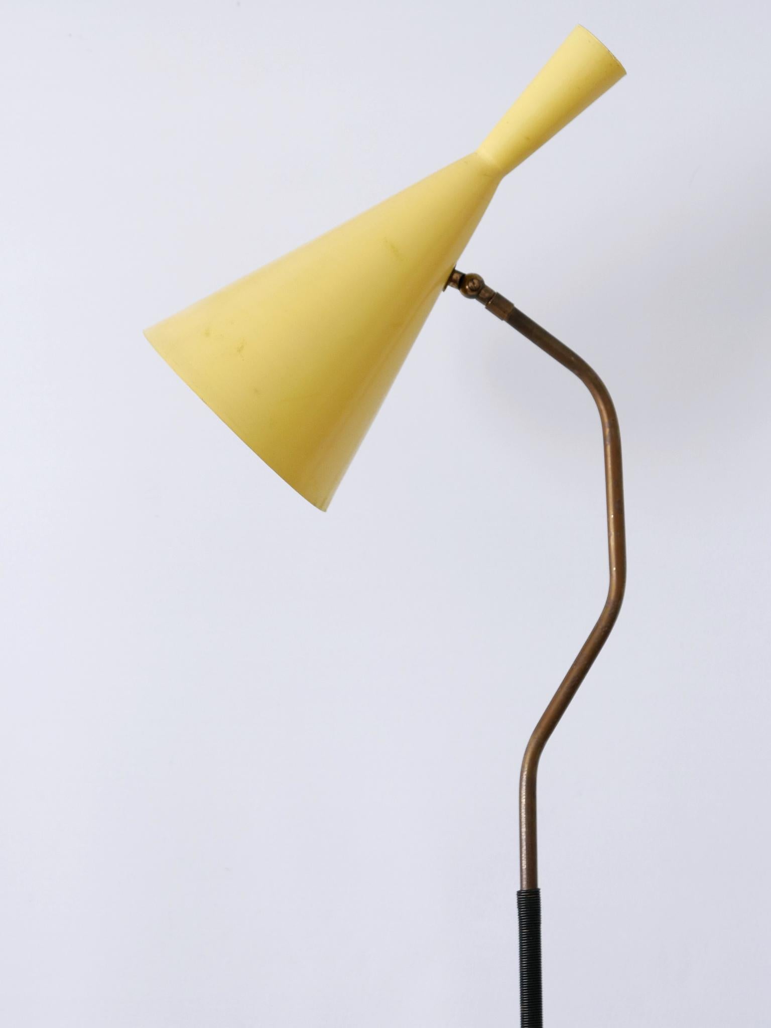 Austrian Elegant Mid Century Modern Diabolo Floor Lamp or Reading Light Austria 1950s For Sale