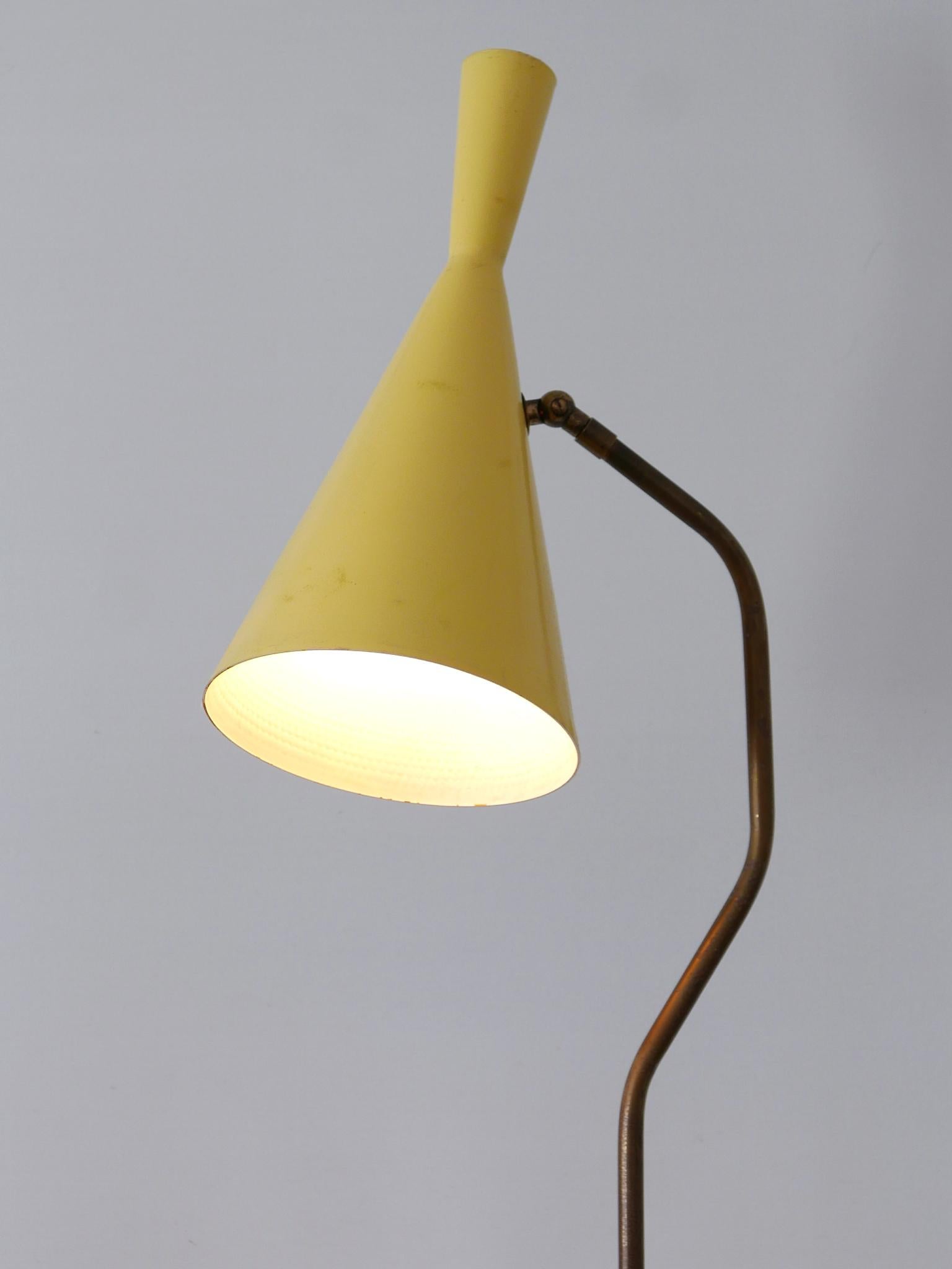 Aluminum Elegant Mid Century Modern Diabolo Floor Lamp or Reading Light Austria 1950s For Sale