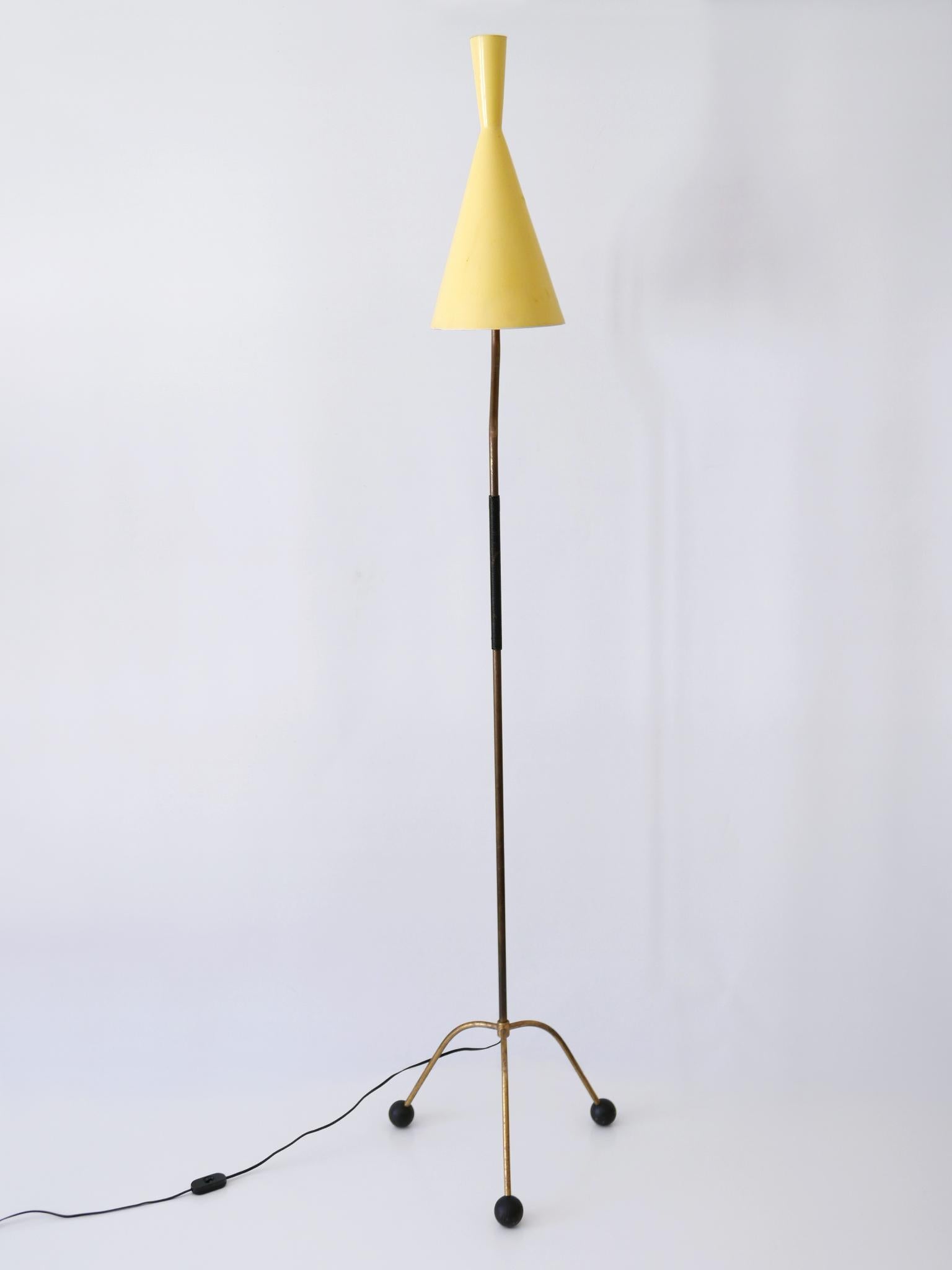 Elegant Mid Century Modern Diabolo Floor Lamp or Reading Light Austria 1950s For Sale 1