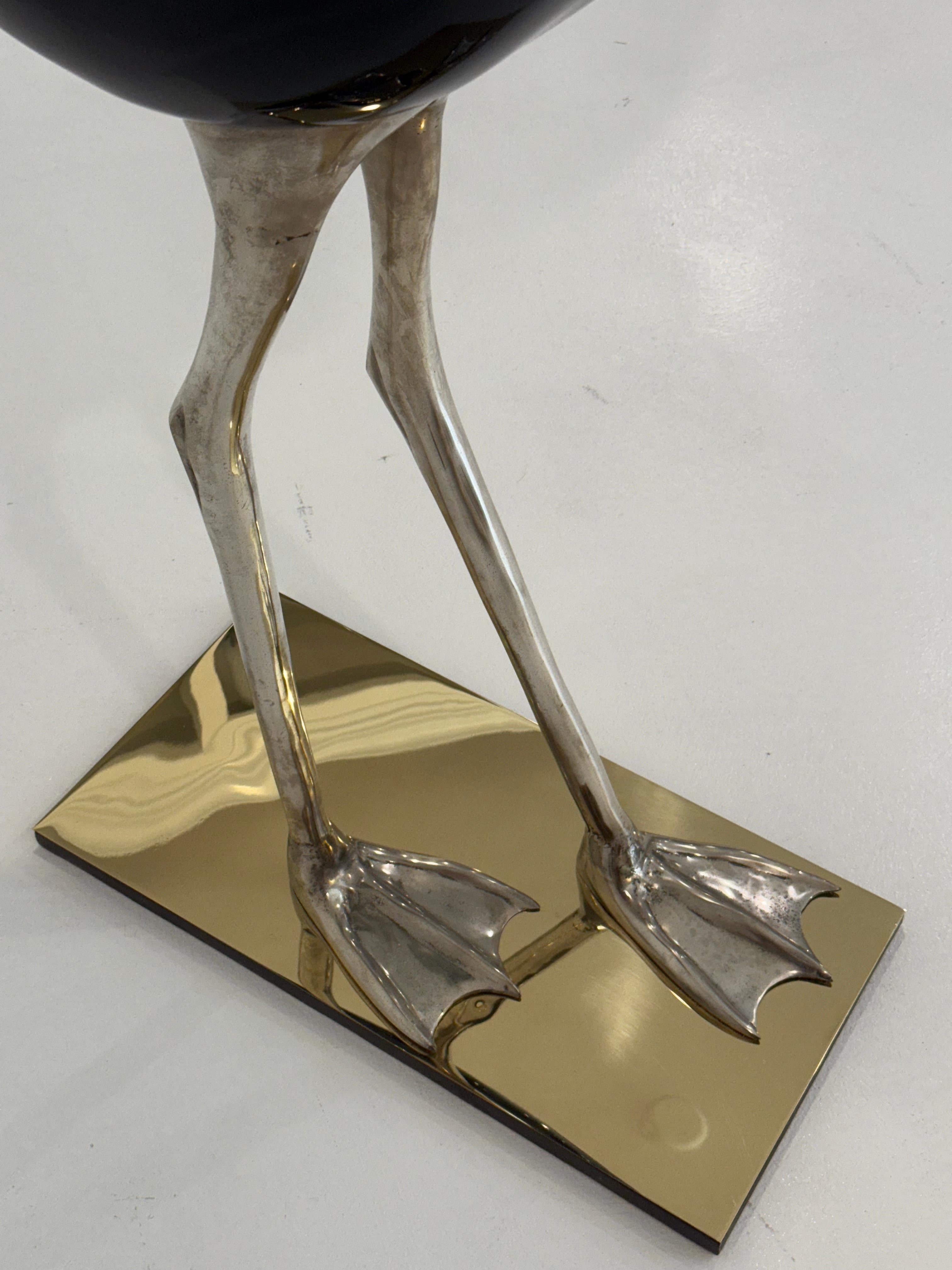 Elegant Mid-Century Modern Flamingo Sculpture by Fondica, France For Sale 3