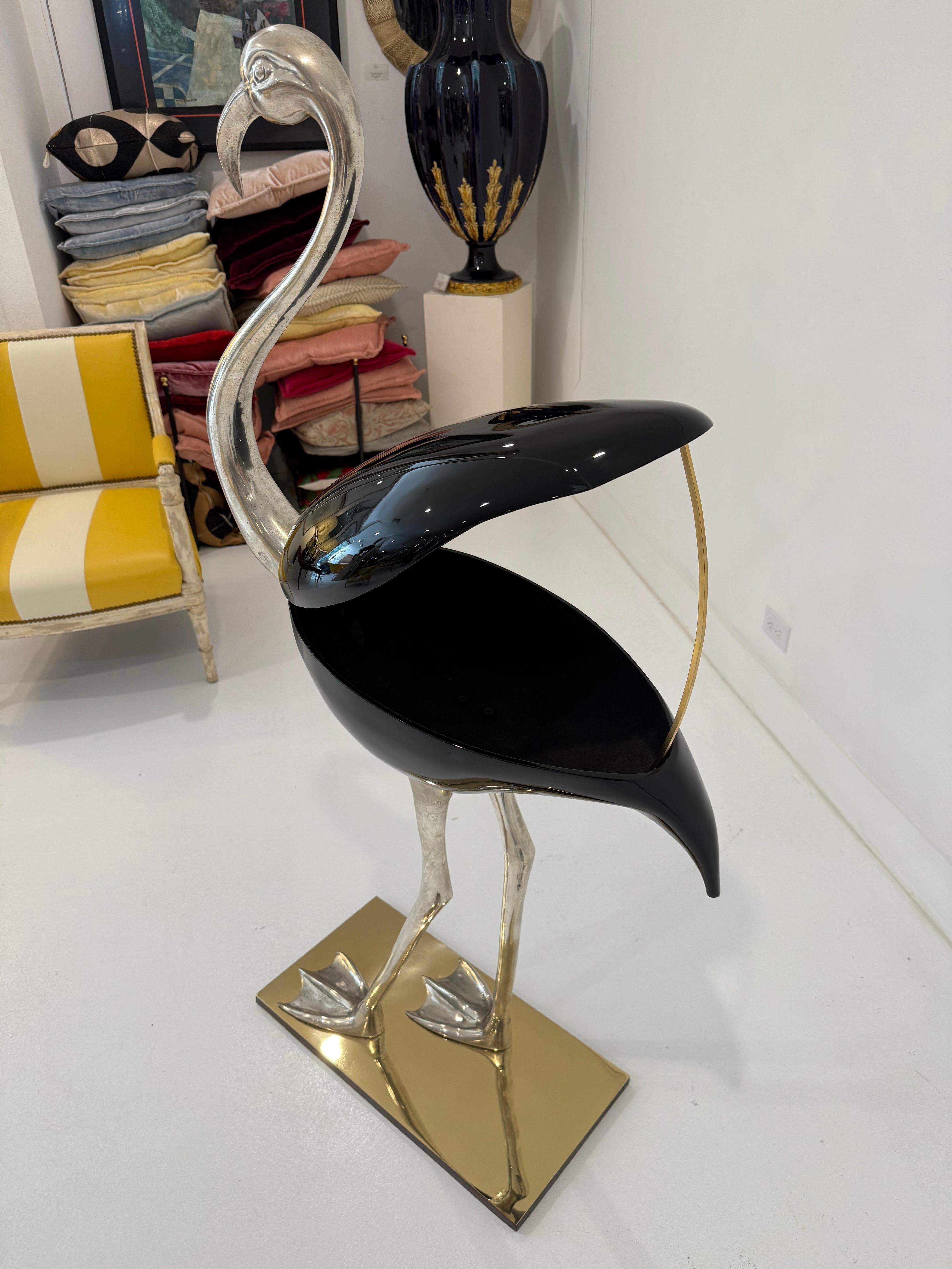 Elegant Mid-Century Modern Flamingo Sculpture by Fondica, France For Sale 5