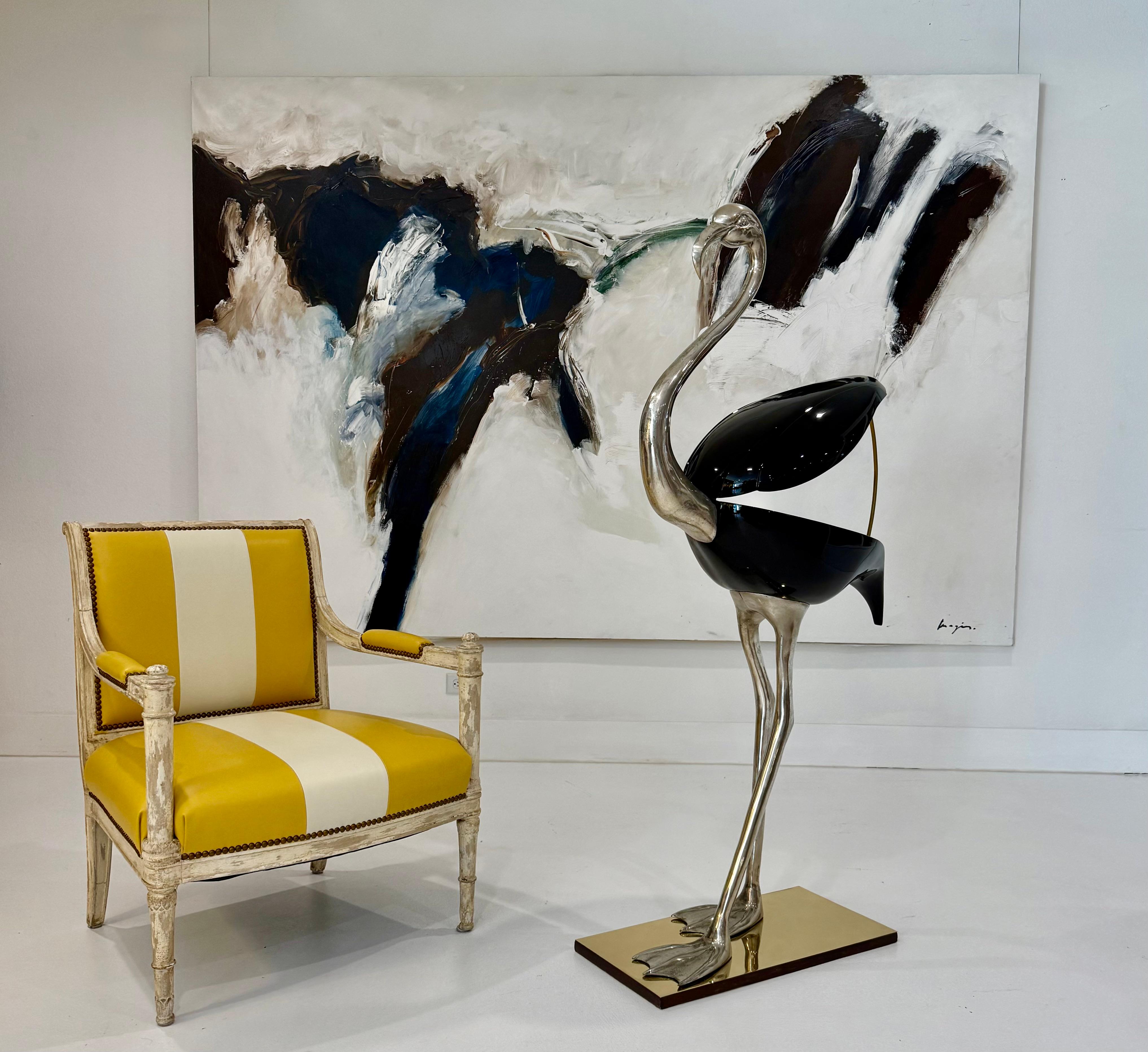 Elegant Mid-Century Modern Flamingo Sculpture by Fondica, France For Sale 10