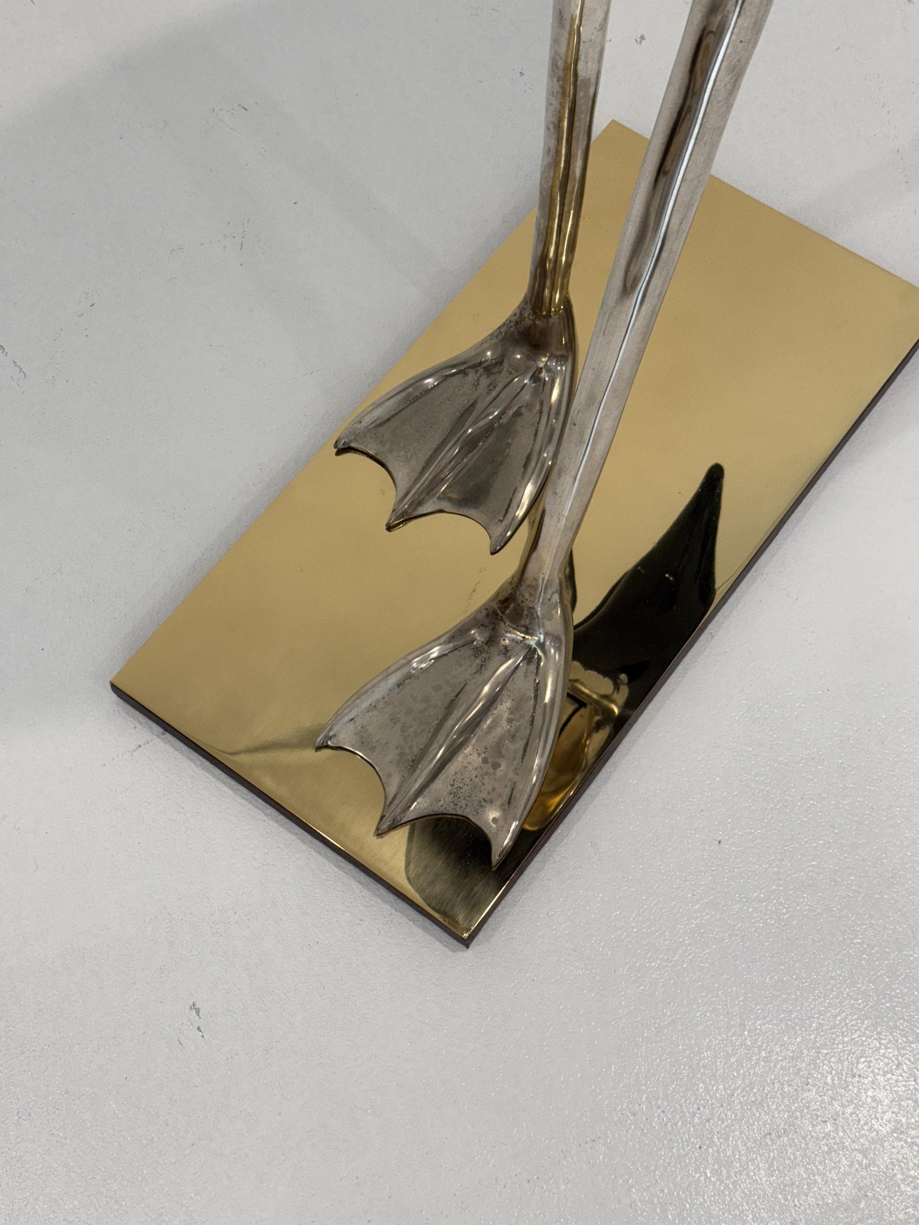 Late 20th Century Elegant Mid-Century Modern Flamingo Sculpture by Fondica, France For Sale