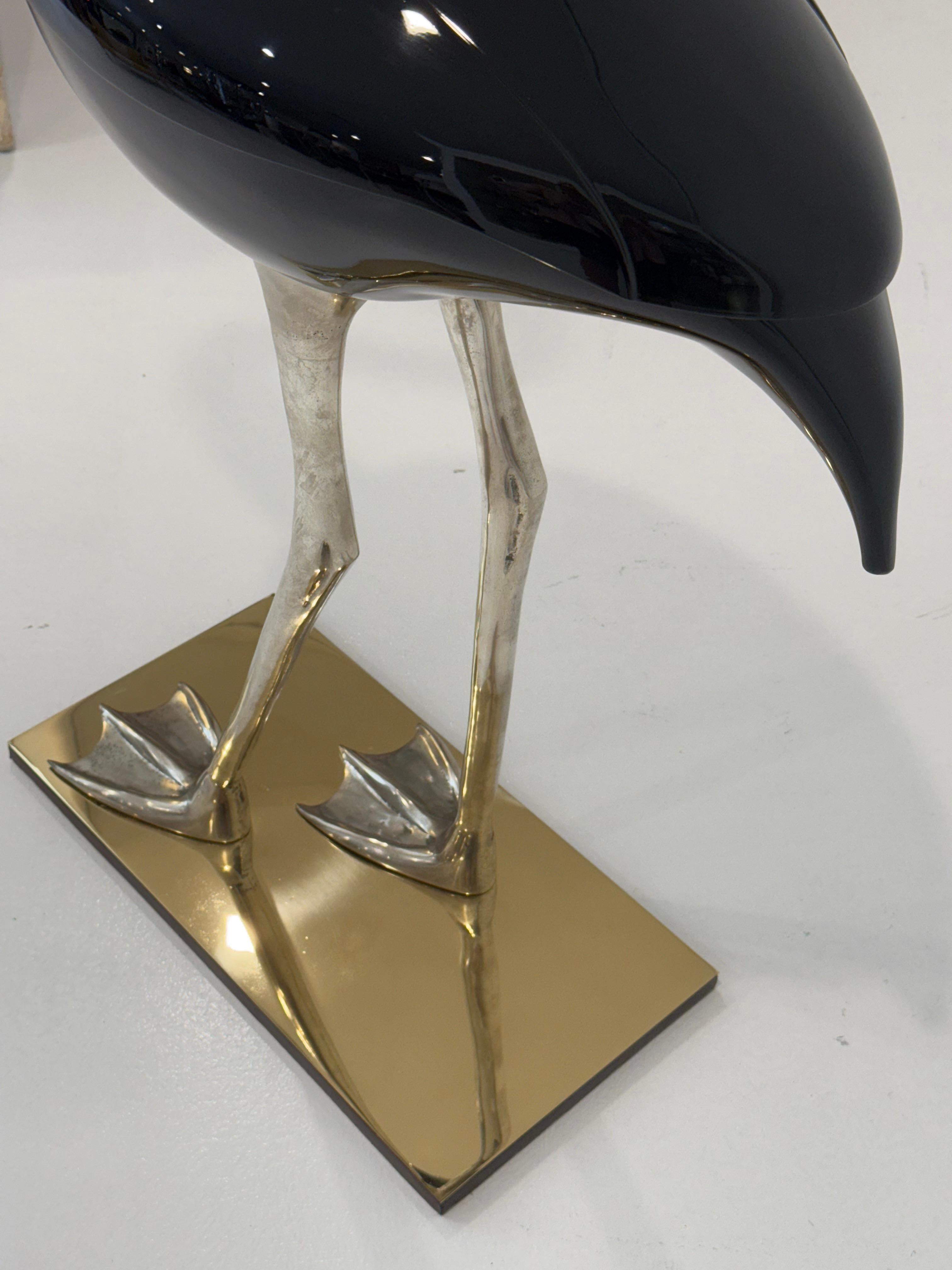 Elegant Mid-Century Modern Flamingo Sculpture by Fondica, France For Sale 1