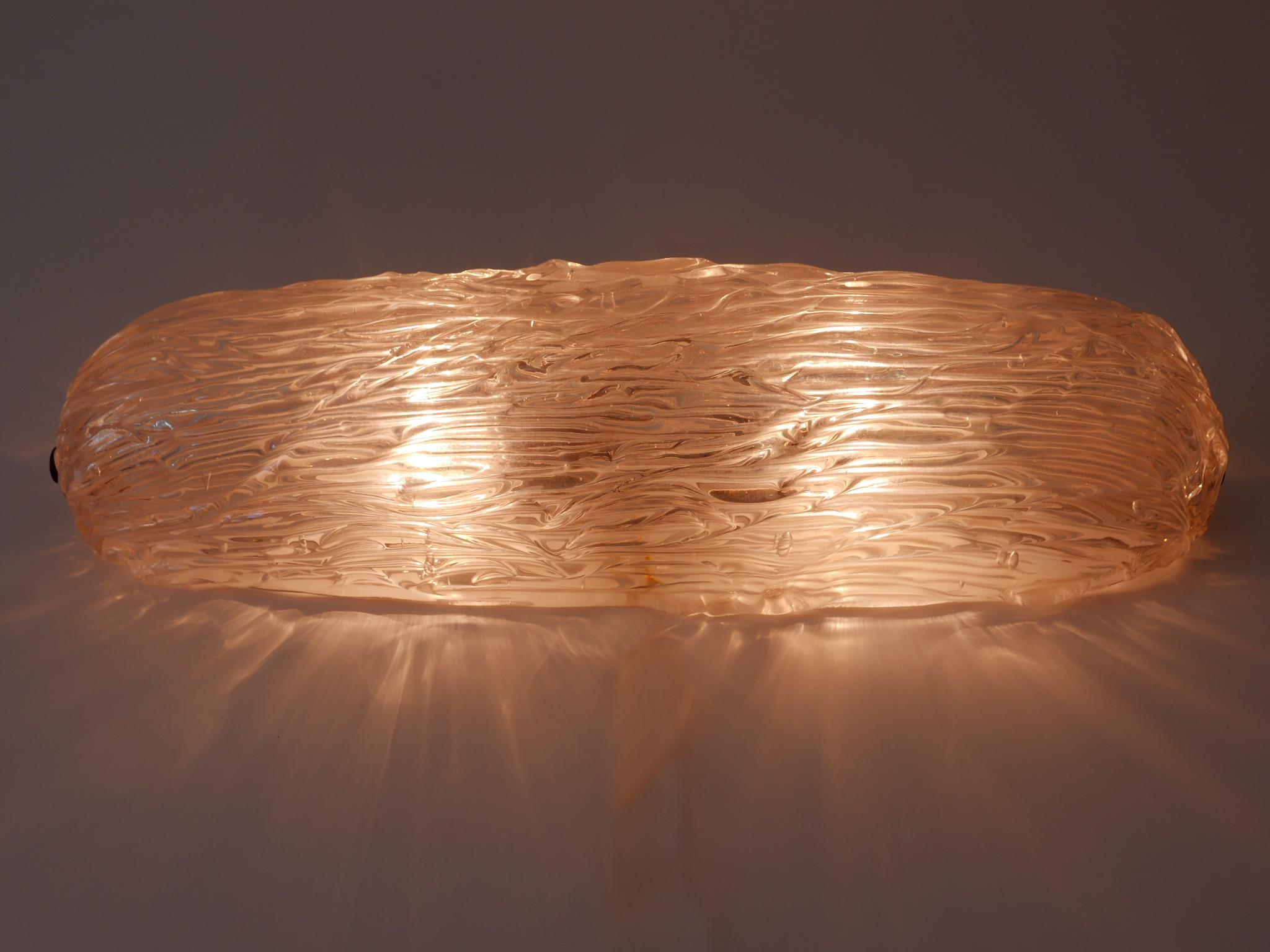Elegant Mid-Century Modern Iridescent Murano Glass Ceiling Lamp or Sconce 1950s For Sale 3