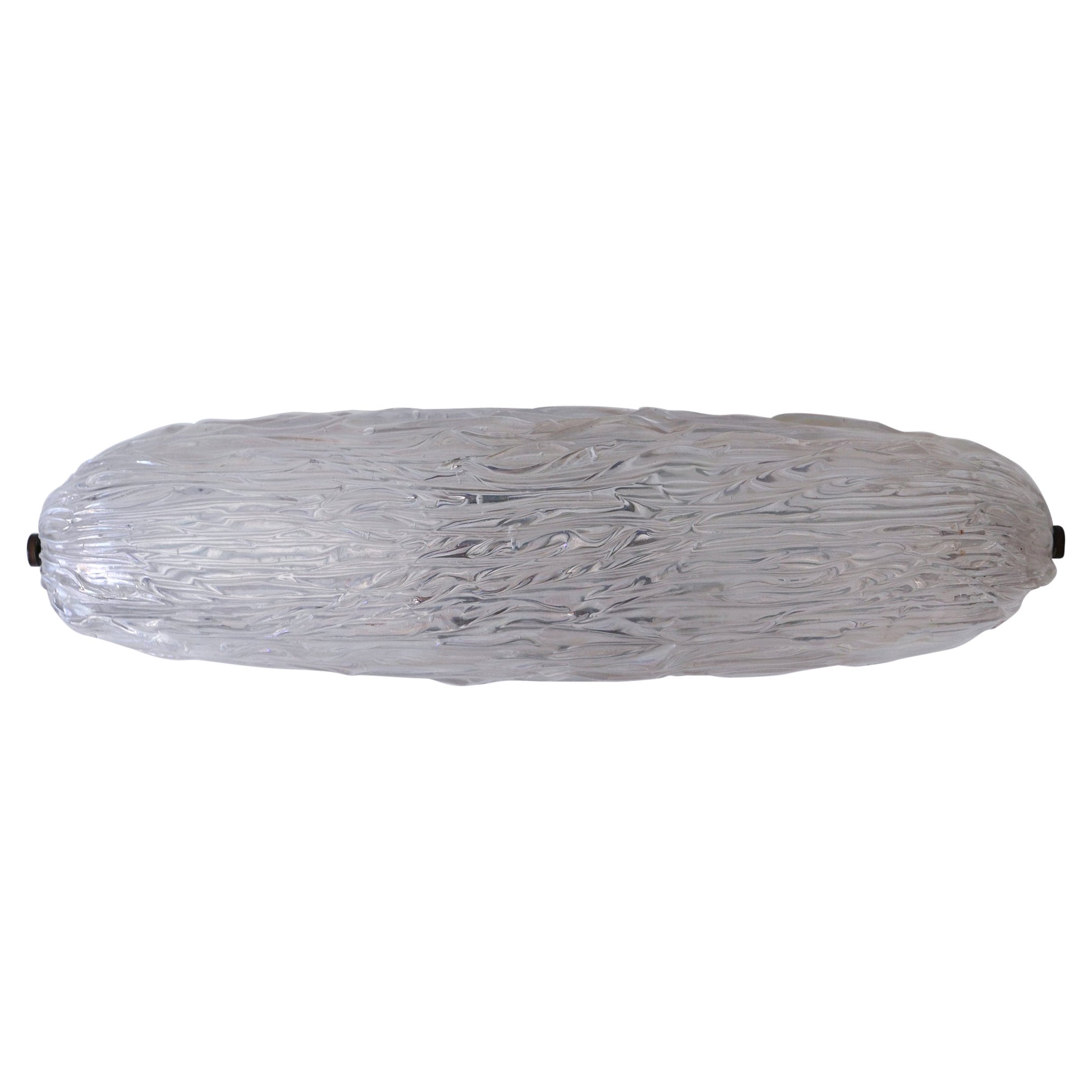 Elegante lampada da soffitto o applique in vetro di Murano iridescente della metà del secolo scorso 1950 in vendita