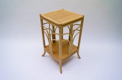 Elegant Mid-Century Modern Italian Bamboo and Rattan Flower Stand