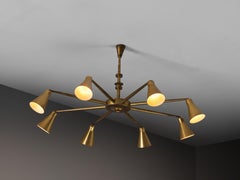 Elegant Mid-Century Modern Italian Chandelier in Brass