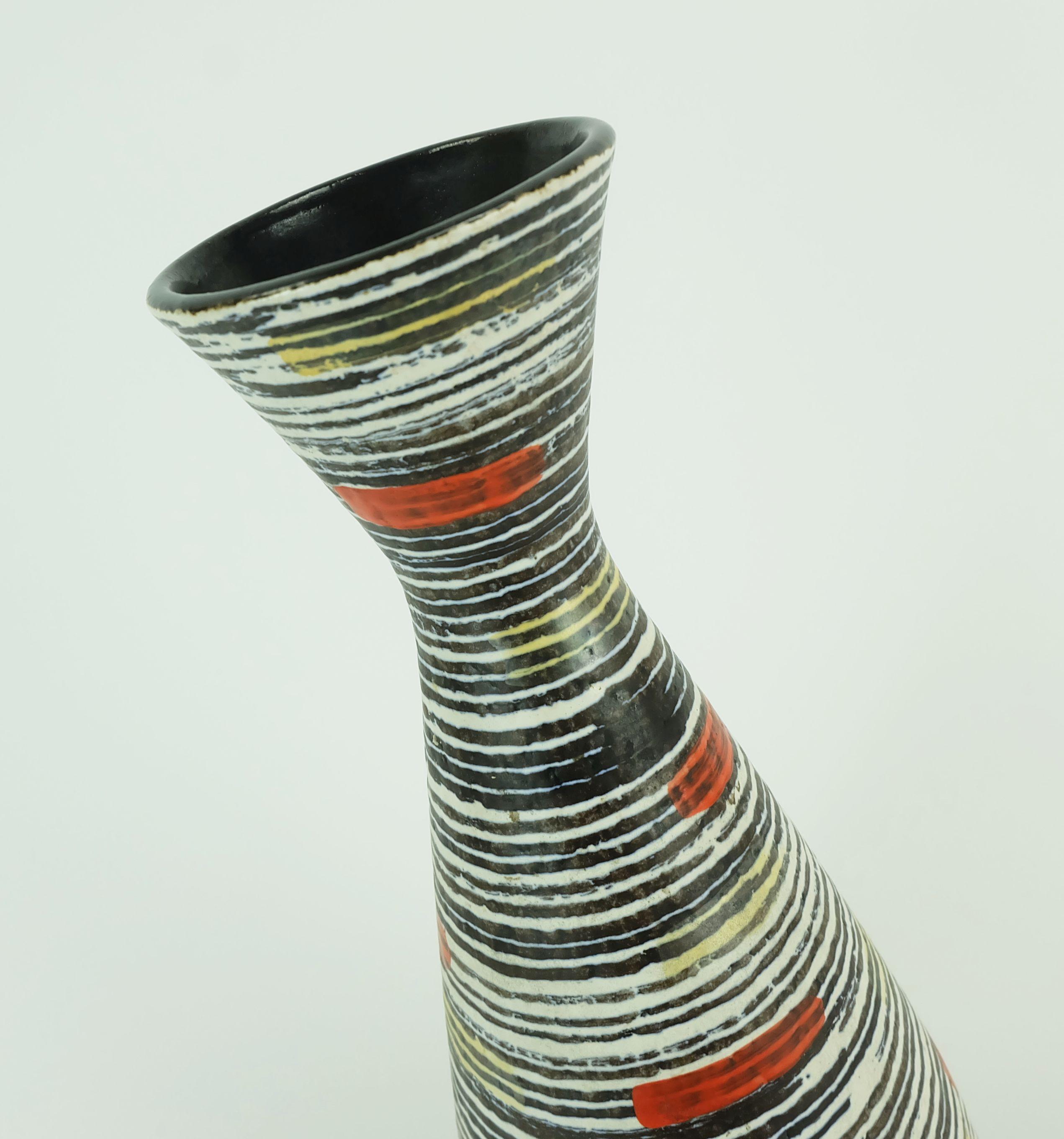 Elegante Vaso in ceramica Jasba di metà secolo moderno, inizio anni '60, modello 130/30 in vendita 1