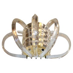 Vintage Mid-Century Banded Lucite Sconce