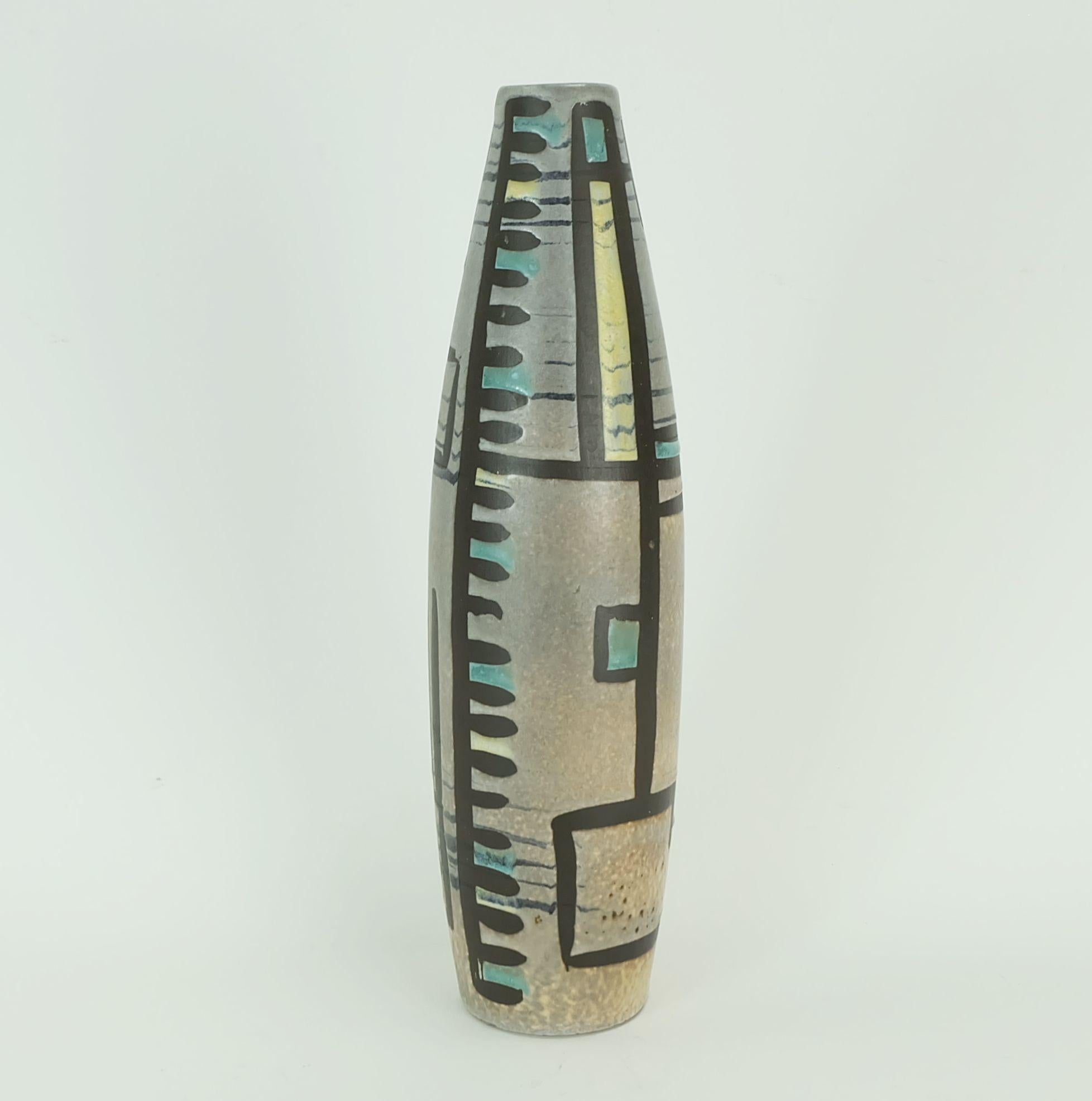 Mid-Century moderno elegante Vaso in ceramica marei della fine degli anni '50, modello 123 32 in vendita