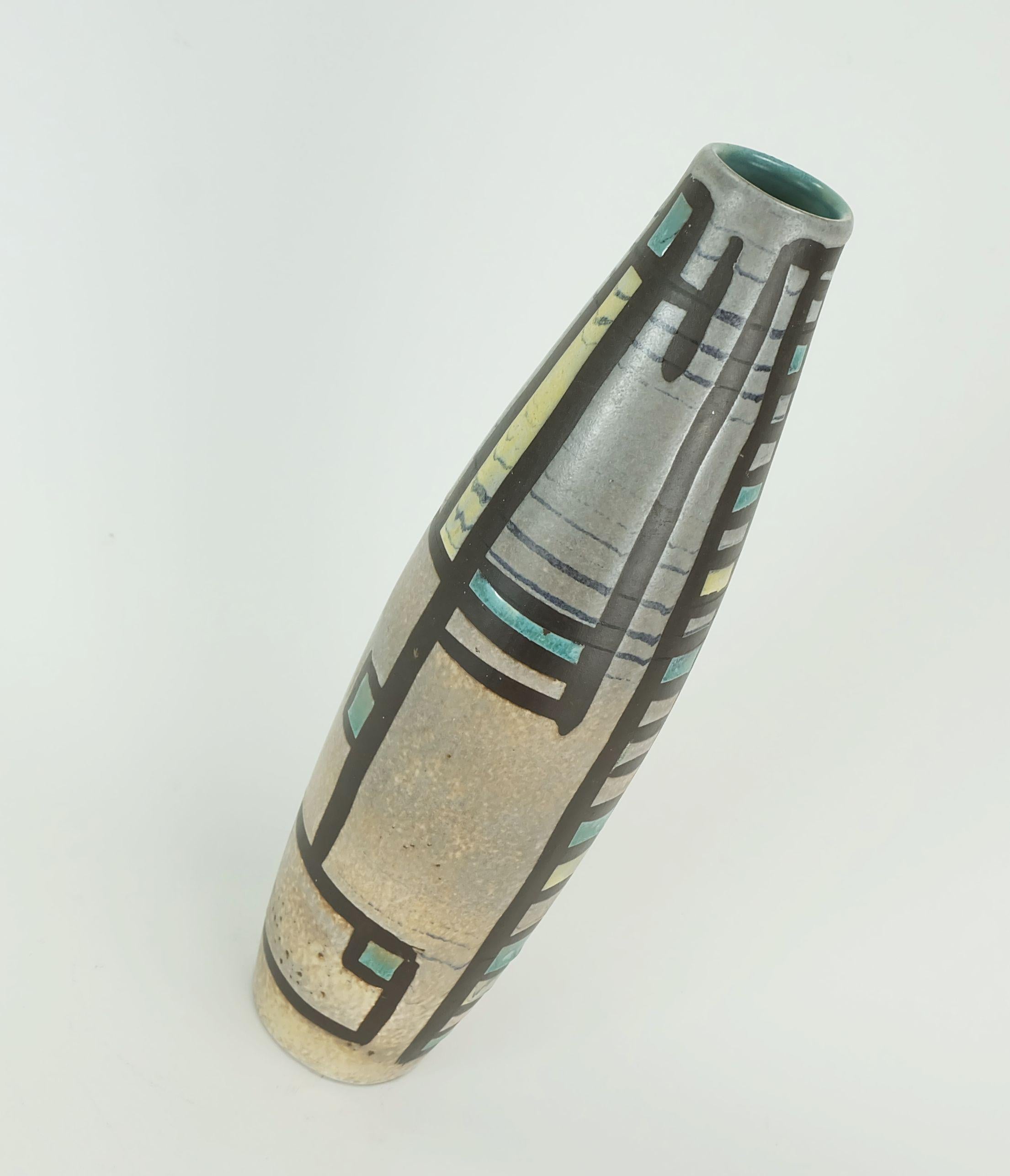 Tedesco elegante Vaso in ceramica marei della fine degli anni '50, modello 123 32 in vendita