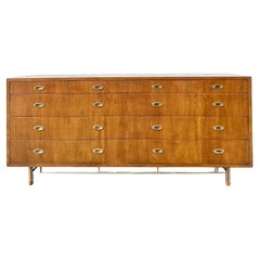 Elegant Mid Century Modern Nine Drawer Chest Dresser By Bert England