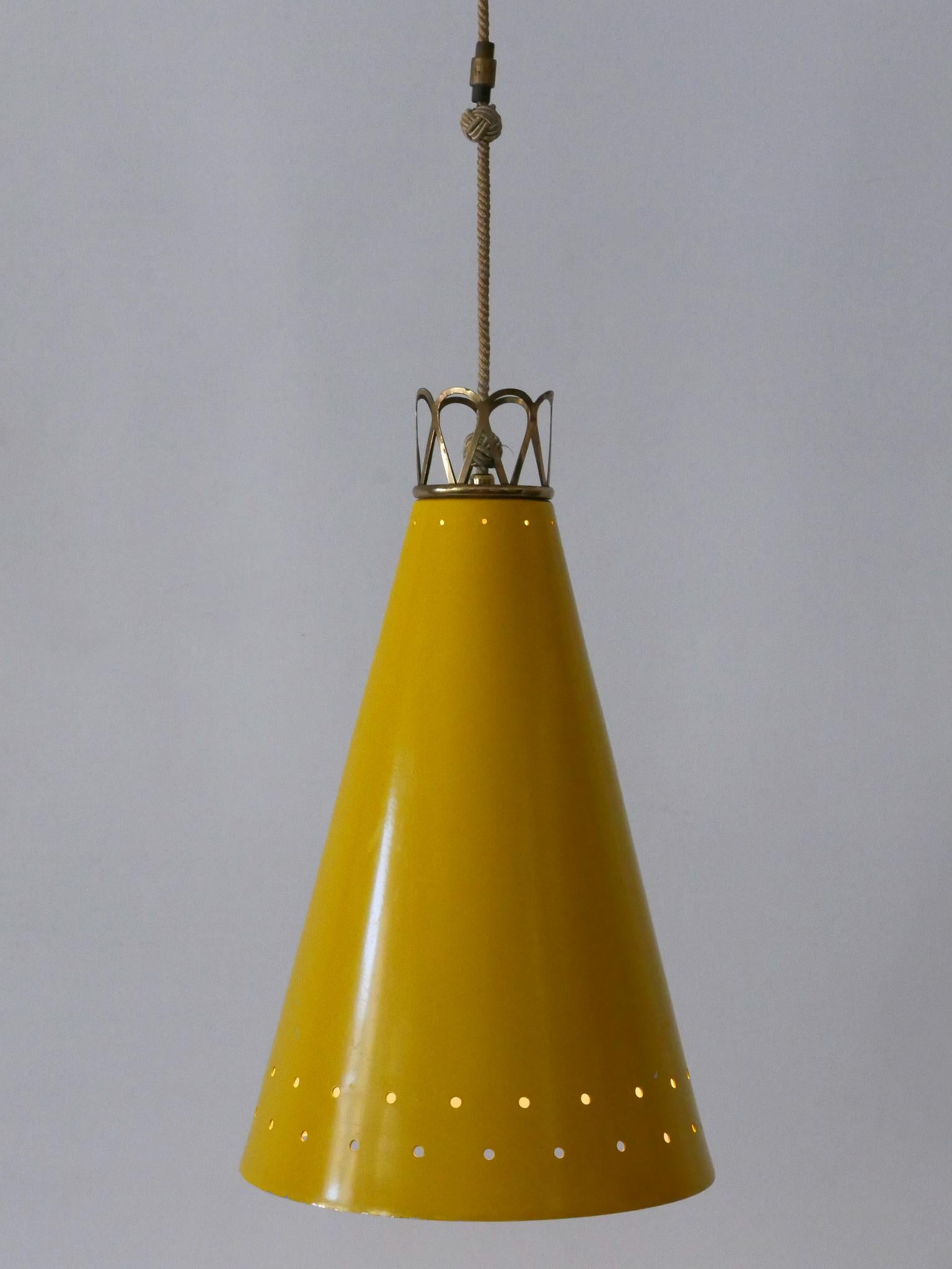 Alluminio Eleganza di una lampada a sospensione o di un lampadario a sospensione della metà del secolo scorso Germania anni '50 in vendita