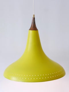 Elegant Mid-Century Modern Perforated Aluminium Pendant Lamp Austria 1960s
