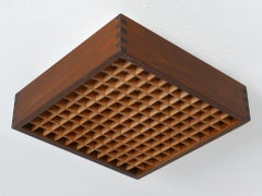 Eleganza del Mid Century Modern Wood Lampada da incasso o da soffitto Svezia anni '70