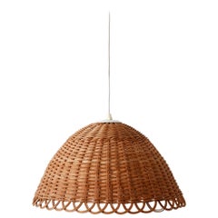 Elegant Mid-Century Modern Rattan Pendant Lamp Hanging Light, Scandinavia, 1960s