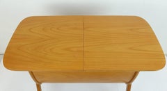 elegant mid century modern SEWING BOX stand 1950s cherry wood