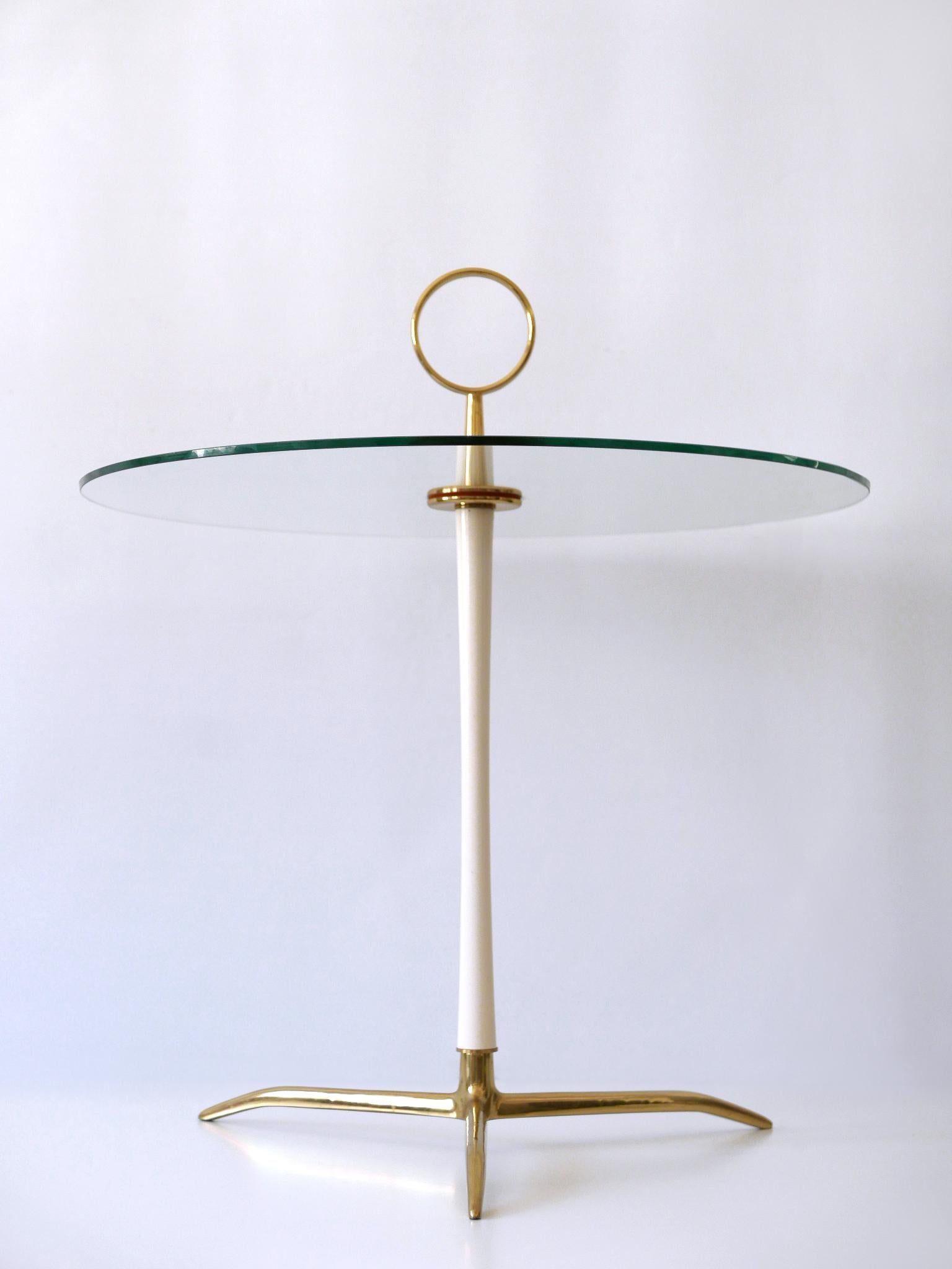 Brass Elegant Mid-Century Modern Side Table by Vereinigte Werkstätten Germany 1950s For Sale