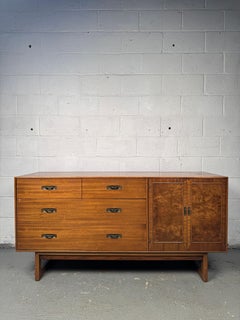 Burl Front Mid-Century Modern Sideboard By Drexel