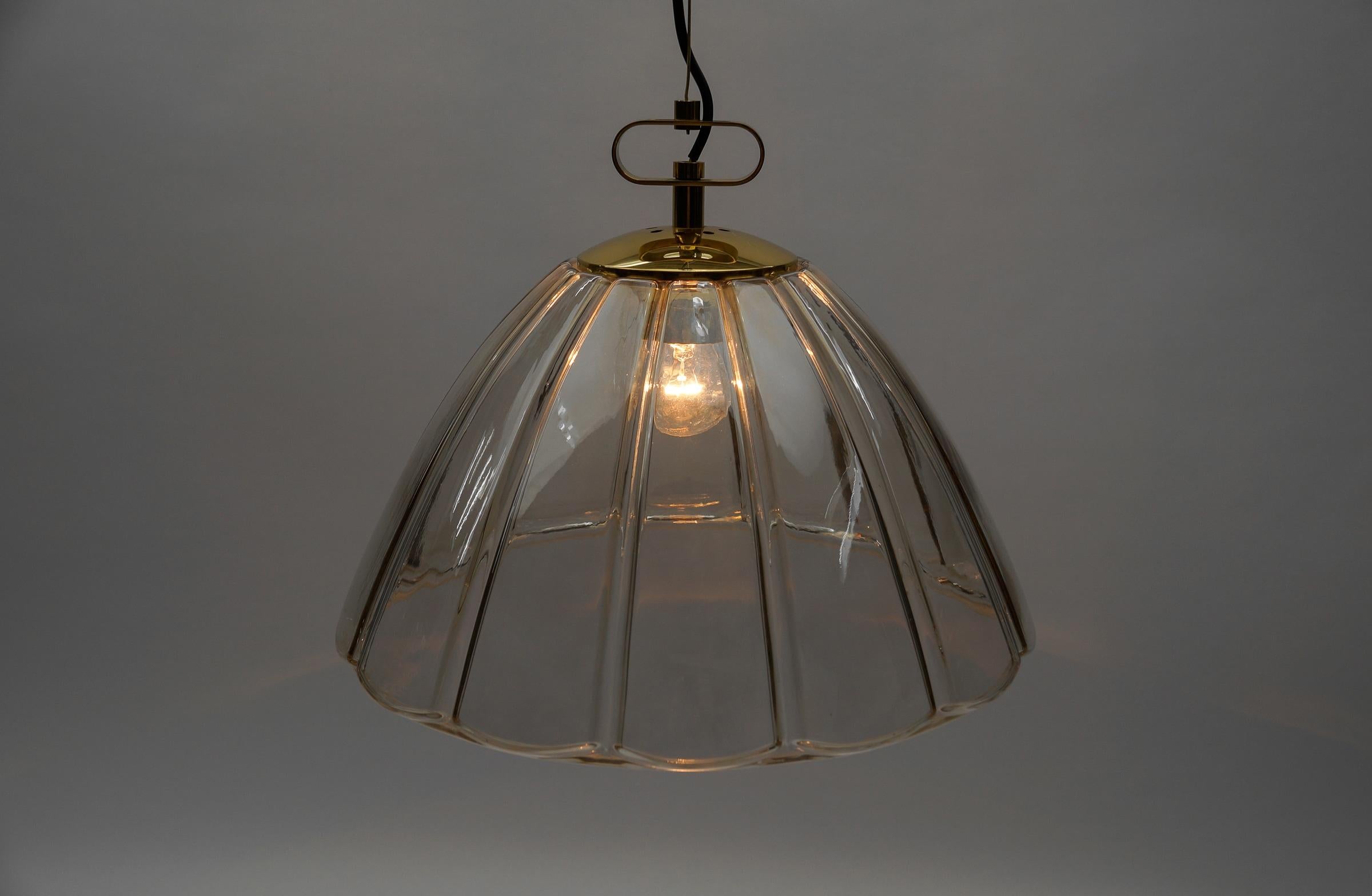Elegant Mid-Century Modern Smoked Glass Pendant Lamp by Limburg, 1960s Germany   For Sale 1