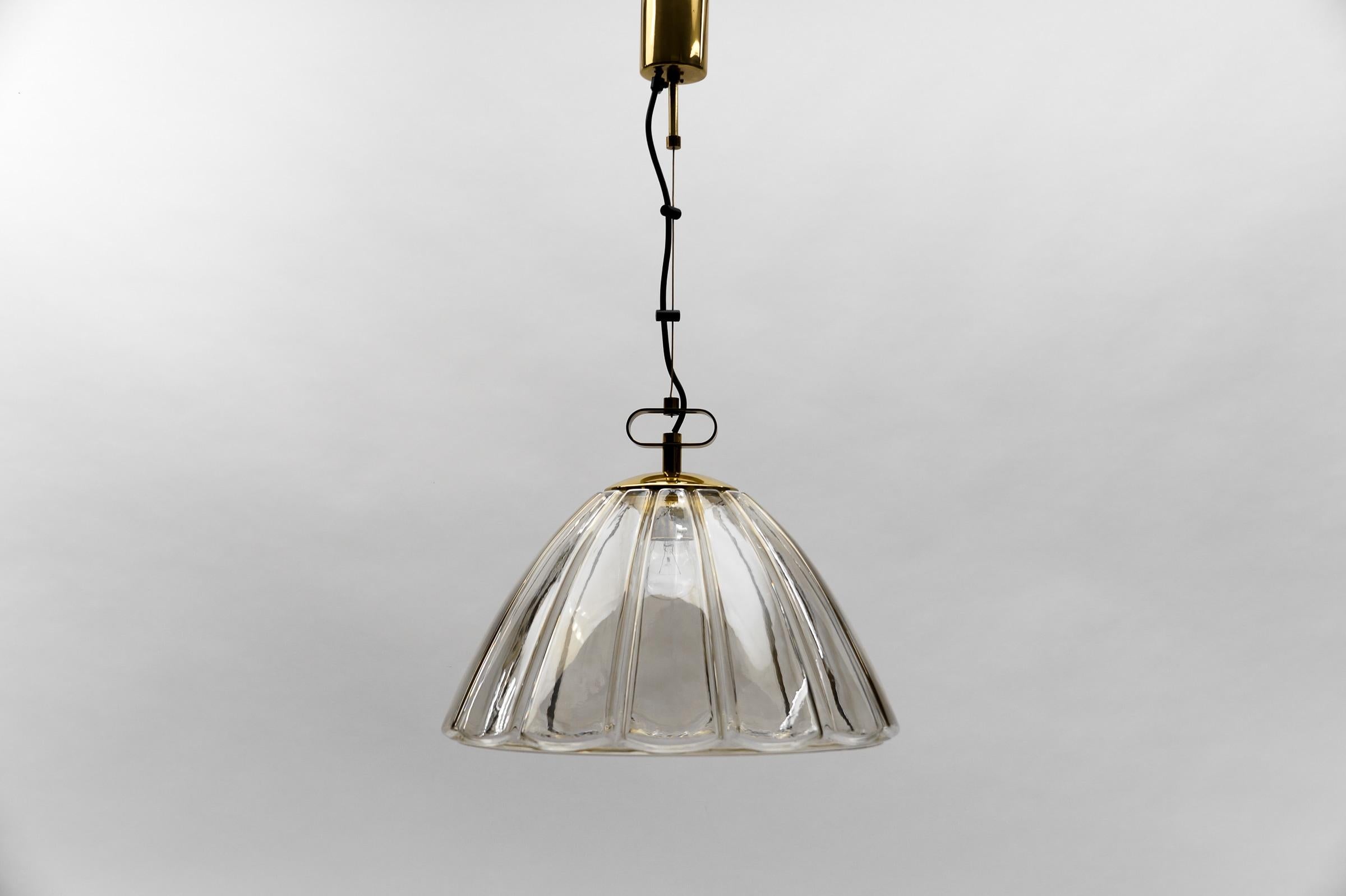 Elegant Mid-Century Modern Smoked Glass Pendant Lamp by Limburg, 1960s Germany   For Sale 2