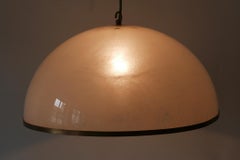 Elegant Mid-Century Modern Textured Lucite Pendant Lamp or Hanging Light, 1970s