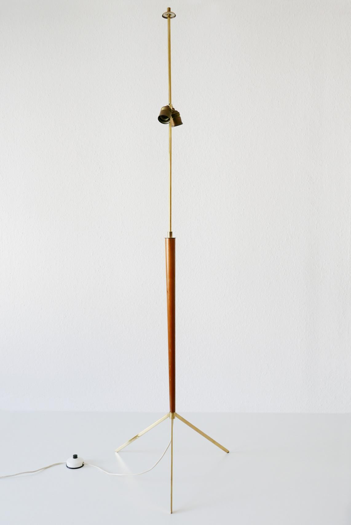 Austrian Elegant Mid-Century Modern Tripod Floor Lamp by J.T. Kalmar, Austria, 1950s For Sale