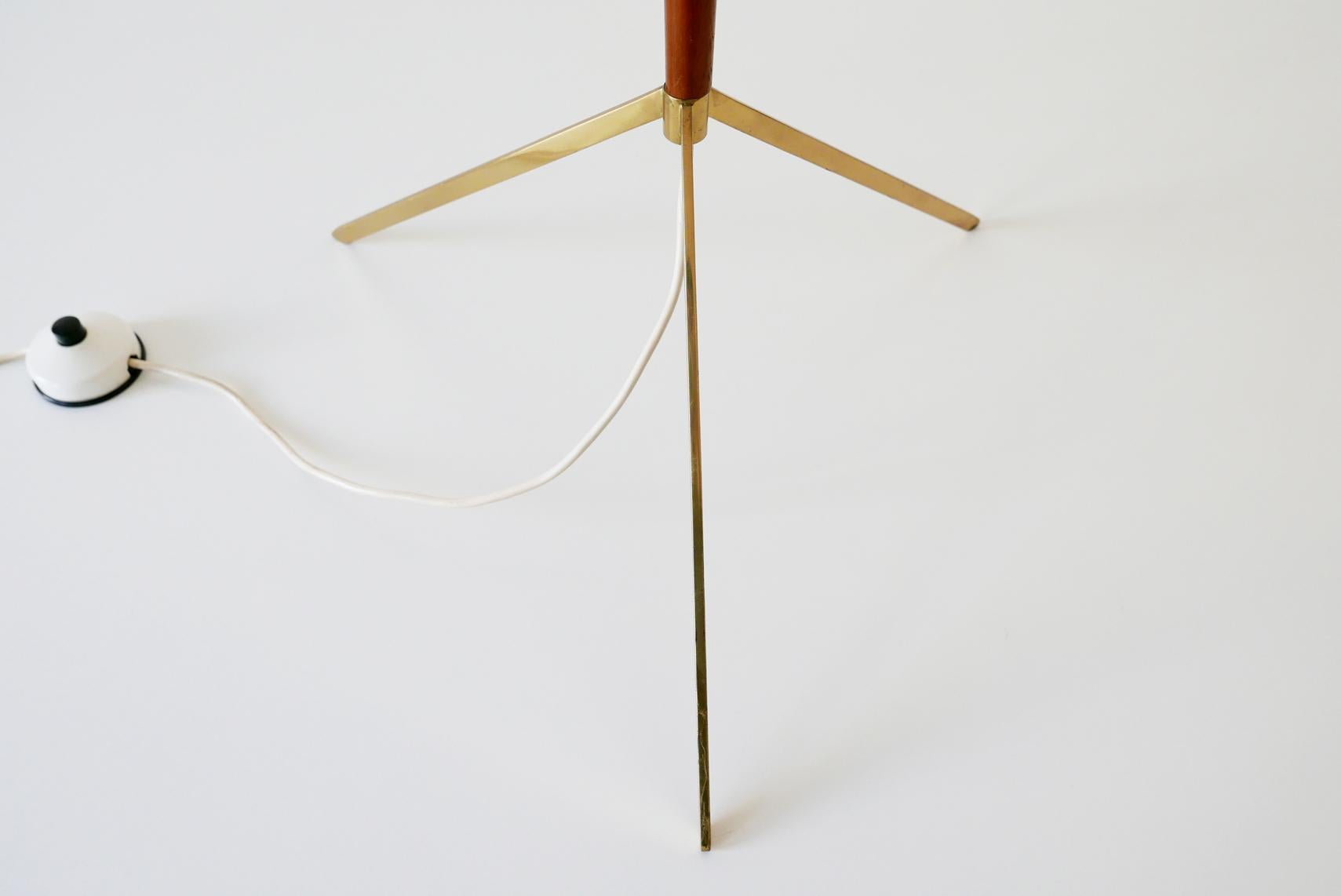Wood Elegant Mid-Century Modern Tripod Floor Lamp by J.T. Kalmar, Austria, 1950s For Sale