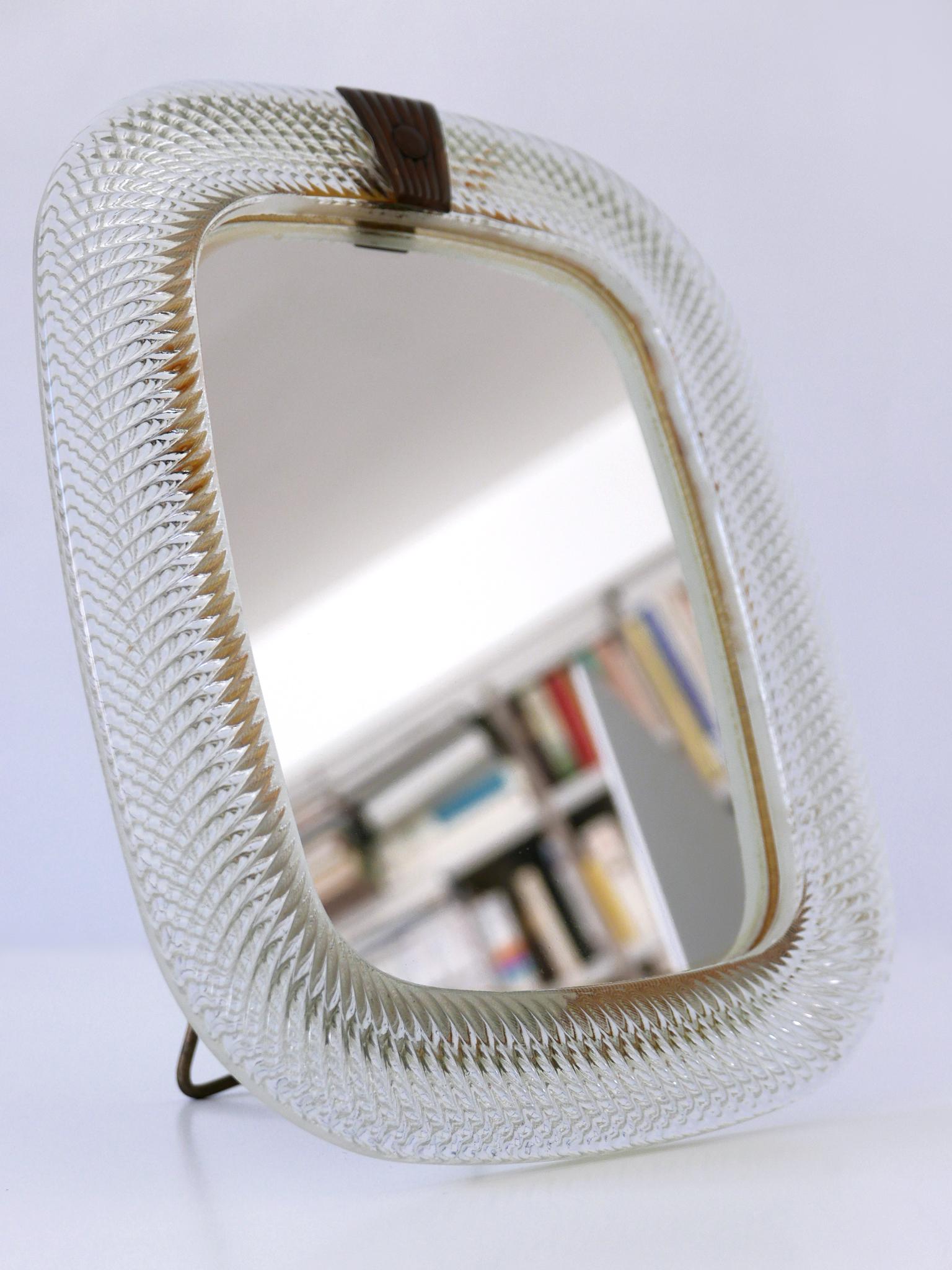 Elegant Mid-Century Modern Wall or Vanity Mirror by Barovier & Toso Italy, 1950s For Sale 6